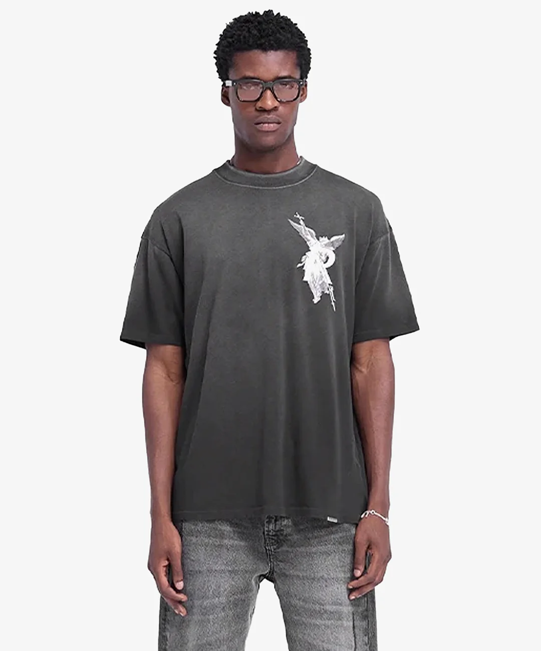 REPRESENT | ARCHANGEL T-SHIRT { STAINED BLACK