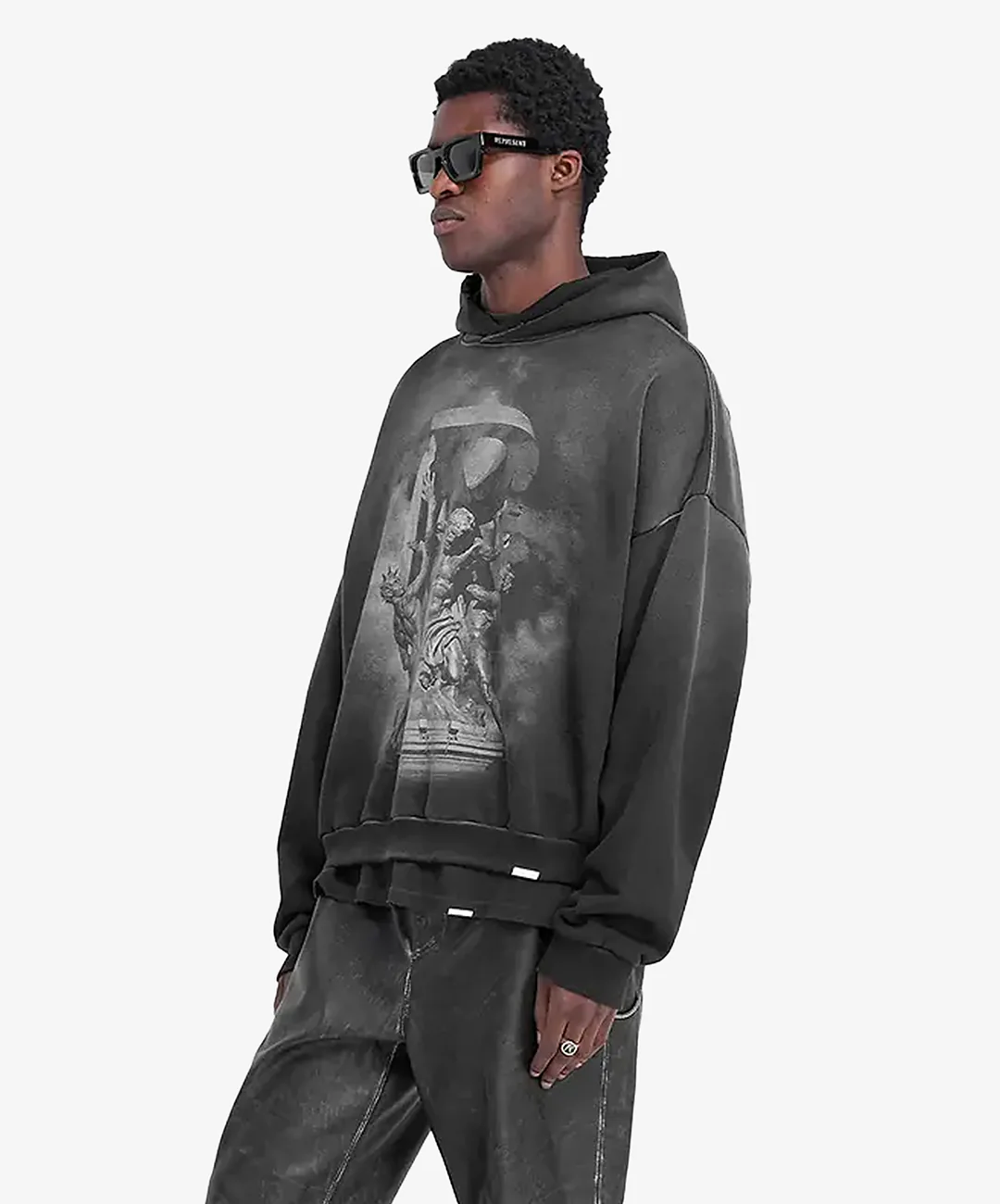 Represent | ATLAS HOODIE { STAINED BLACK - Image 2