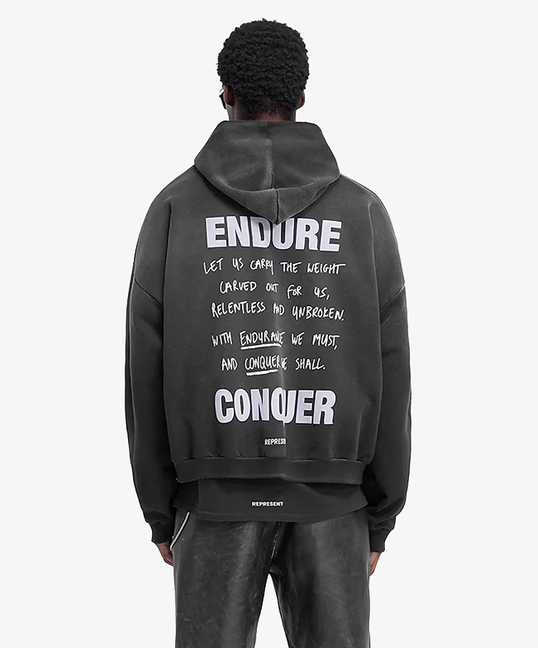 Represent | ATLAS HOODIE { STAINED BLACK - Image 3