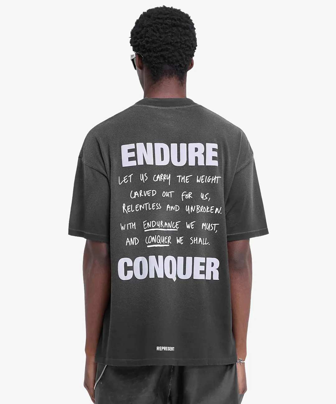 REPRESENT | ATLAS T-SHIRT { STAINED BLACK - Image 2