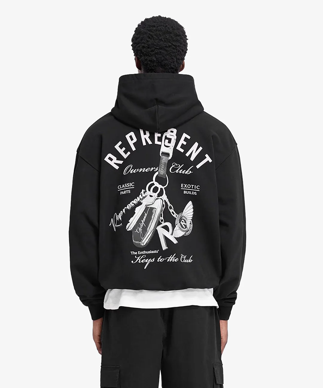 Represent | KEYS TO THE CLUB HOODIE { JET BLACK - Image 3