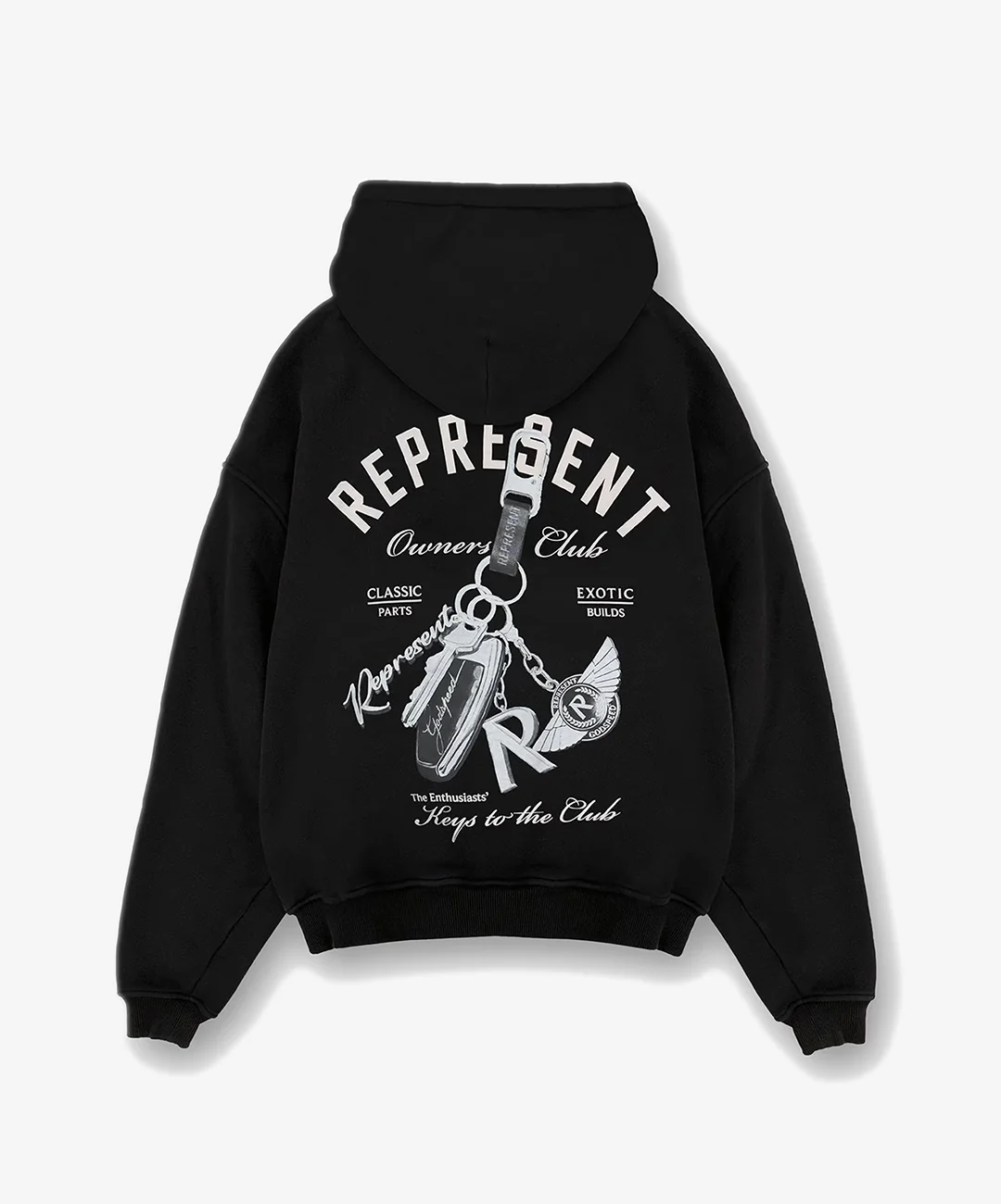 Represent | KEYS TO THE CLUB HOODIE { JET BLACK - Image 5
