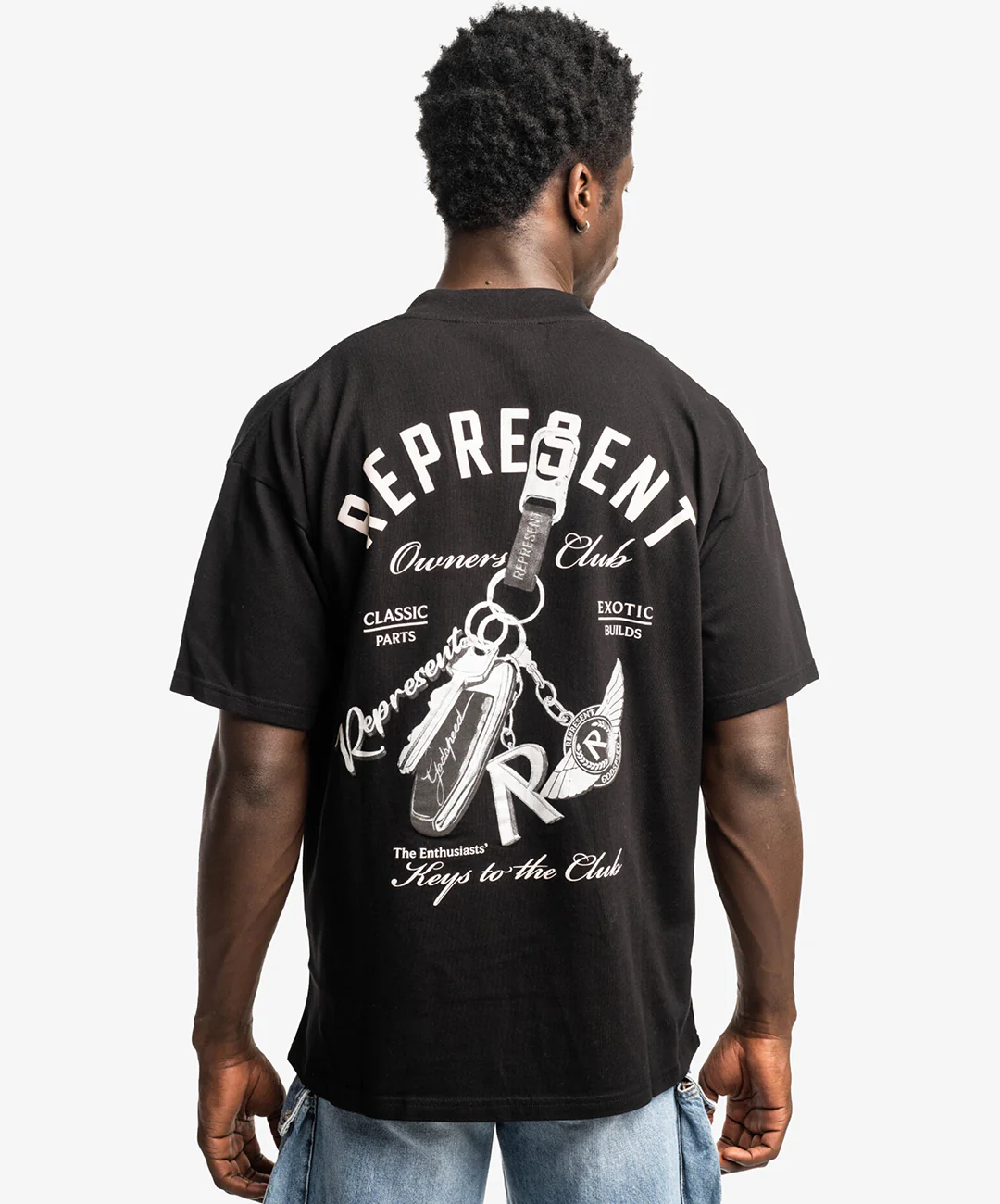 REPRESENT | KEYS TO THE CLUB T-SHIRT { JET BLACK - Image 2