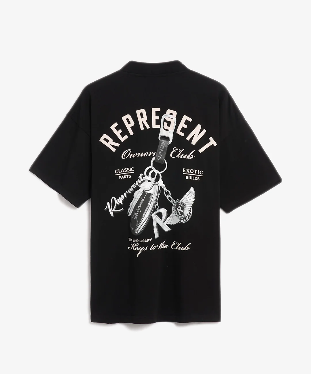 REPRESENT | KEYS TO THE CLUB T-SHIRT { JET BLACK - Image 4
