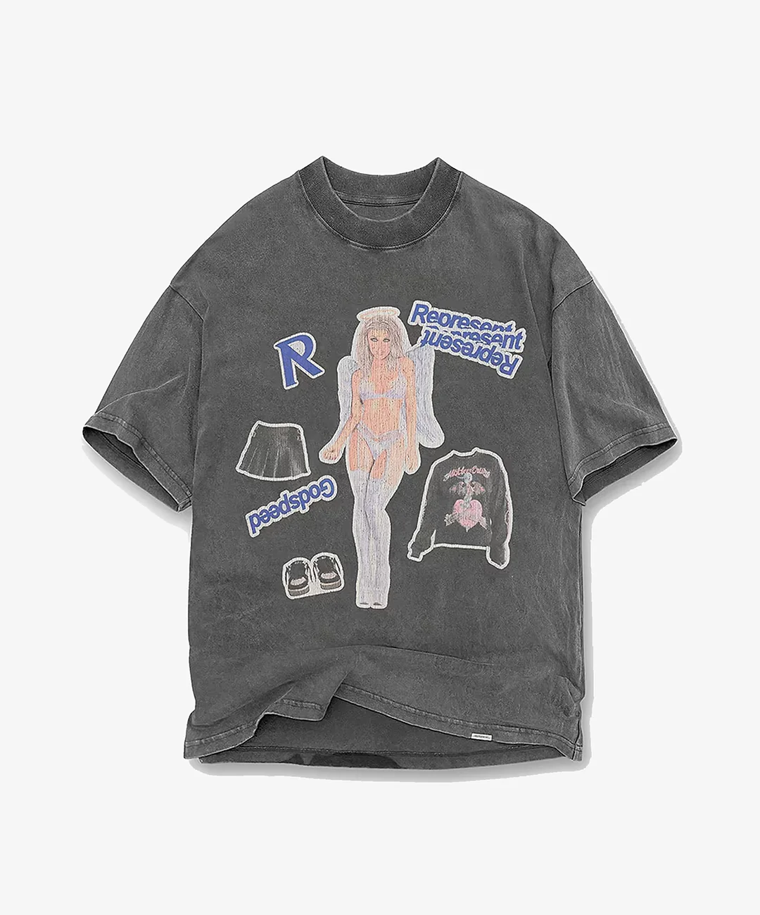 REPRESENT | QUESTION YOUR INNOCENCE T-SHIRT { VINTAGE GREY - Image 4