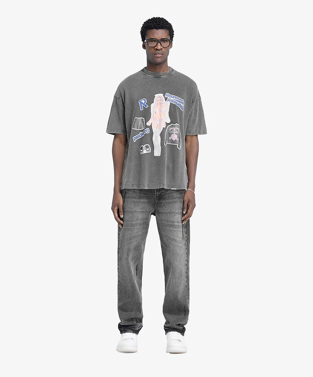 REPRESENT | QUESTION YOUR INNOCENCE T-SHIRT { VINTAGE GREY - Image 6