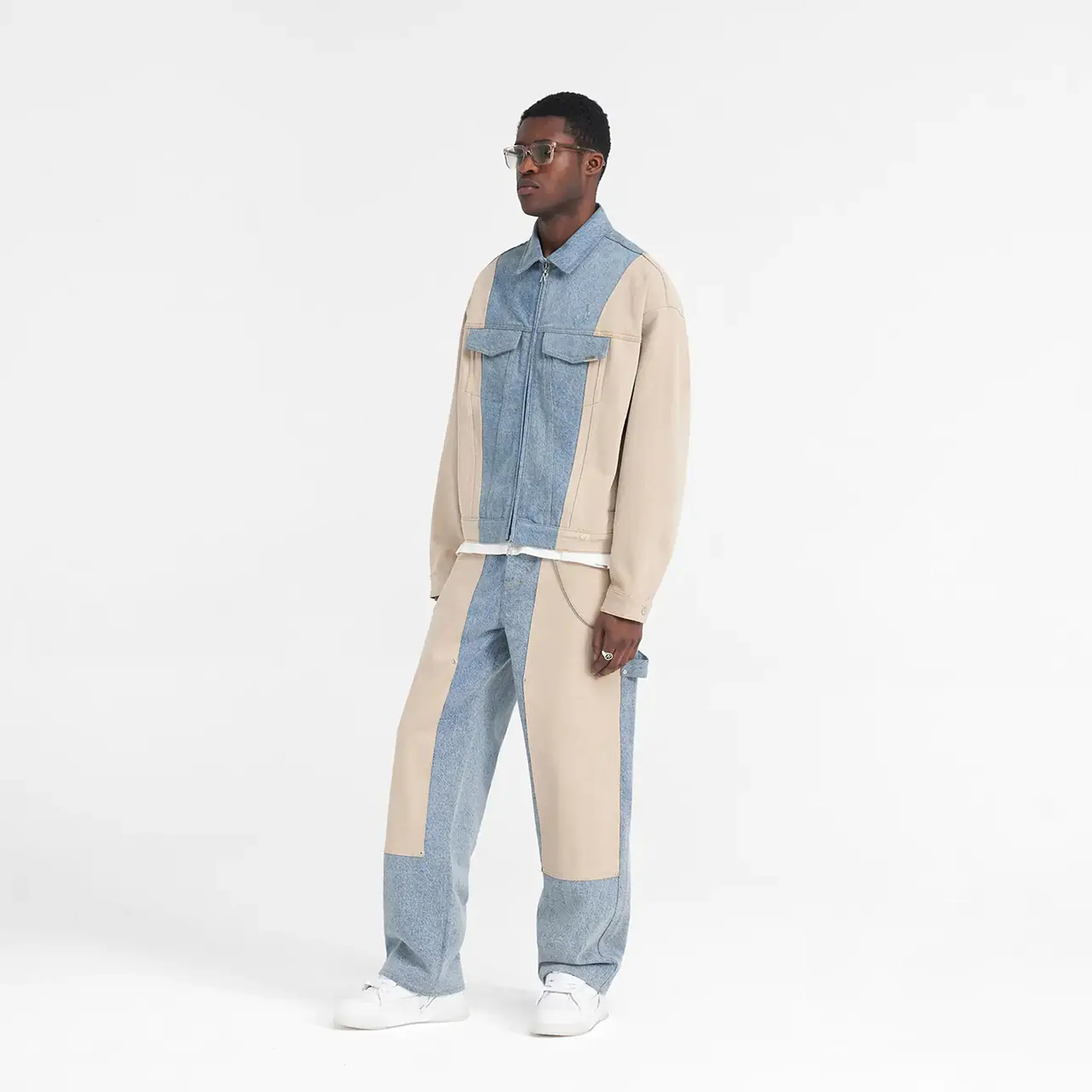 REPRESENT | R3C-V2 COLOUR BLOCK CARPENTER DENIM { BLUE - Image 3