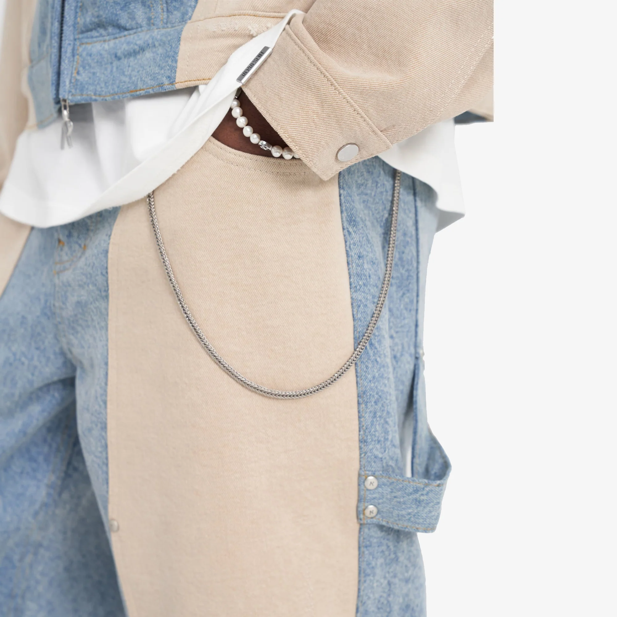 REPRESENT | R3C-V2 COLOUR BLOCK CARPENTER DENIM { BLUE - Image 5