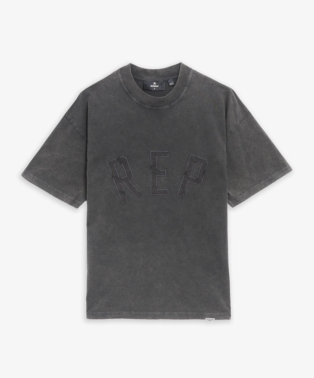 REPRESENT | REP APPLIQUE T-SHIRT { VINTAGE BLACK - Image 3