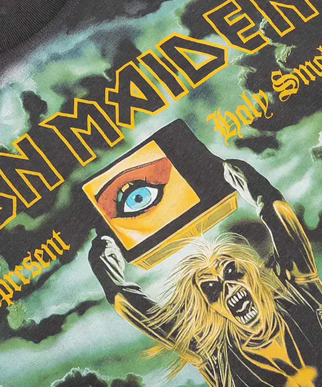 REPRESENT | REPRESENT x IRON MAIDEN HOLY SMOKE T-SHIRT { SUNFADE GREY - Image 5