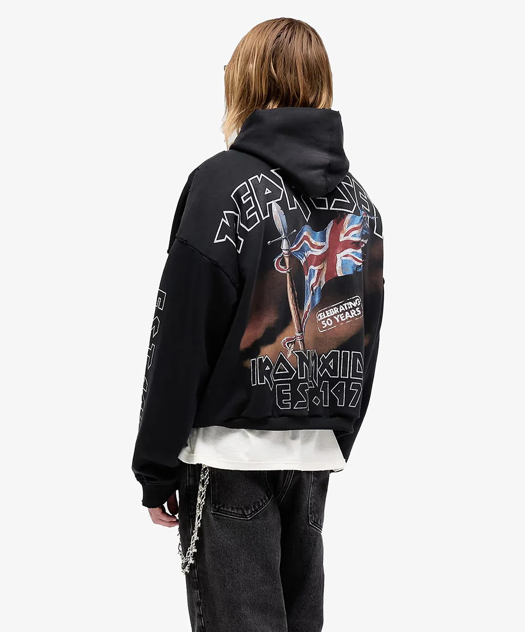 Represent | REPRESENT x IRON MAIDEN STEED HOODIE { STAINED BLACK - Image 3