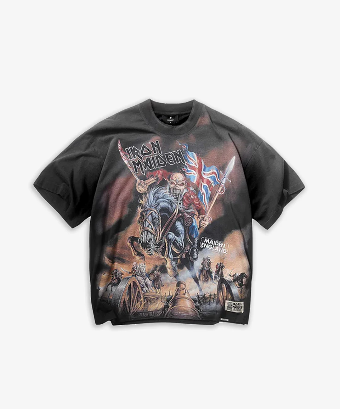 REPRESENT | REPRESENT x IRON MAIDEN STEED T-SHIRT { STAINED BLACK - Image 3