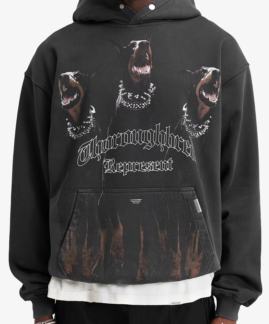 Represent | THOROUGHBRED HOODIE { VINTAGE/BLACK - Image 4