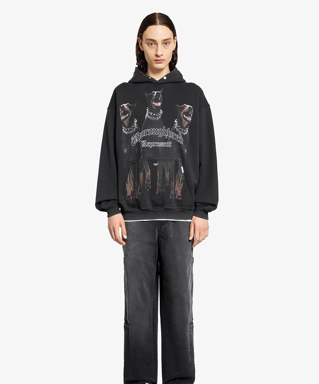 Represent | THOROUGHBRED HOODIE { VINTAGE/BLACK - Image 7