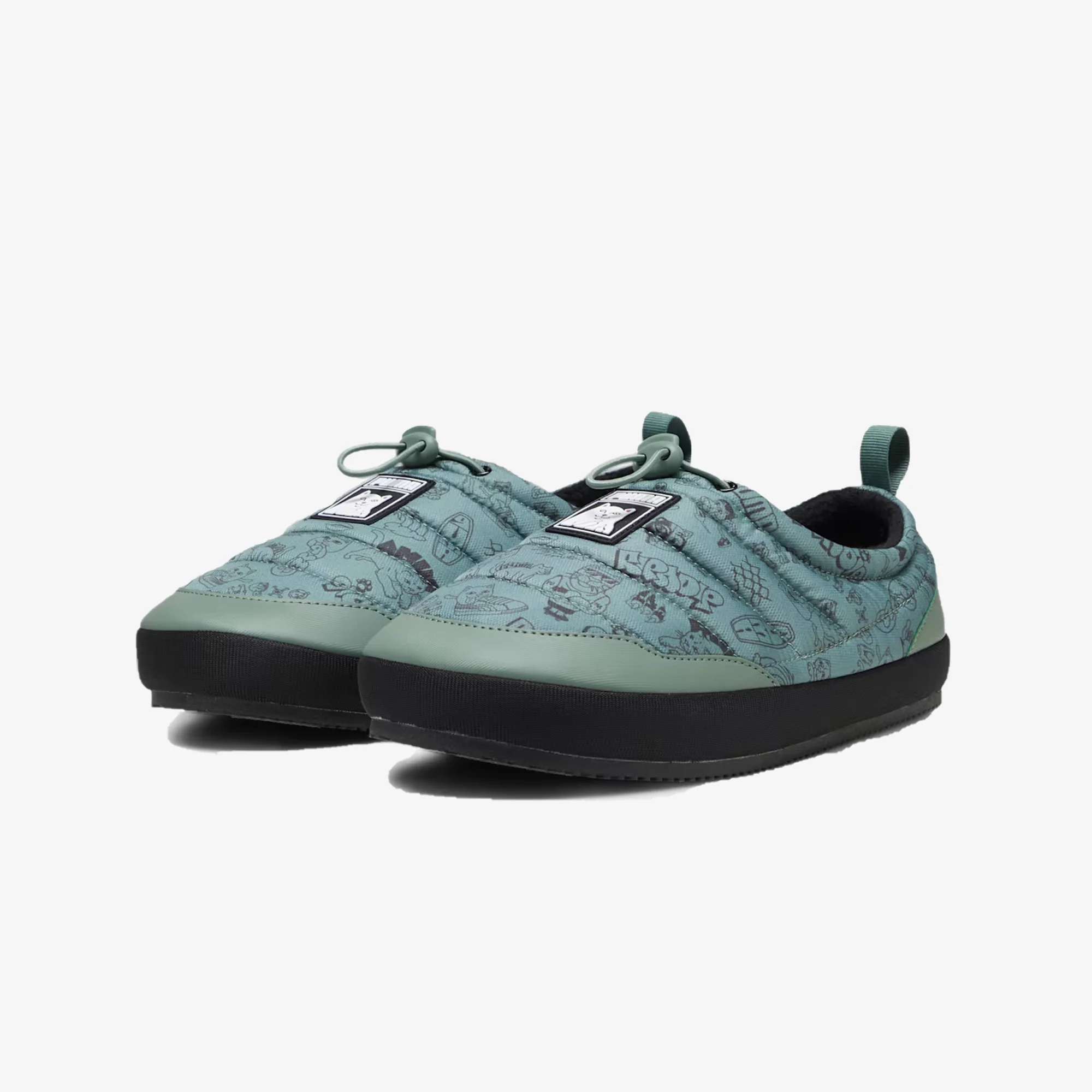 Puma | RIPNDIP TURF PLUS SLIPPERS { BLACK/GREY - Image 2