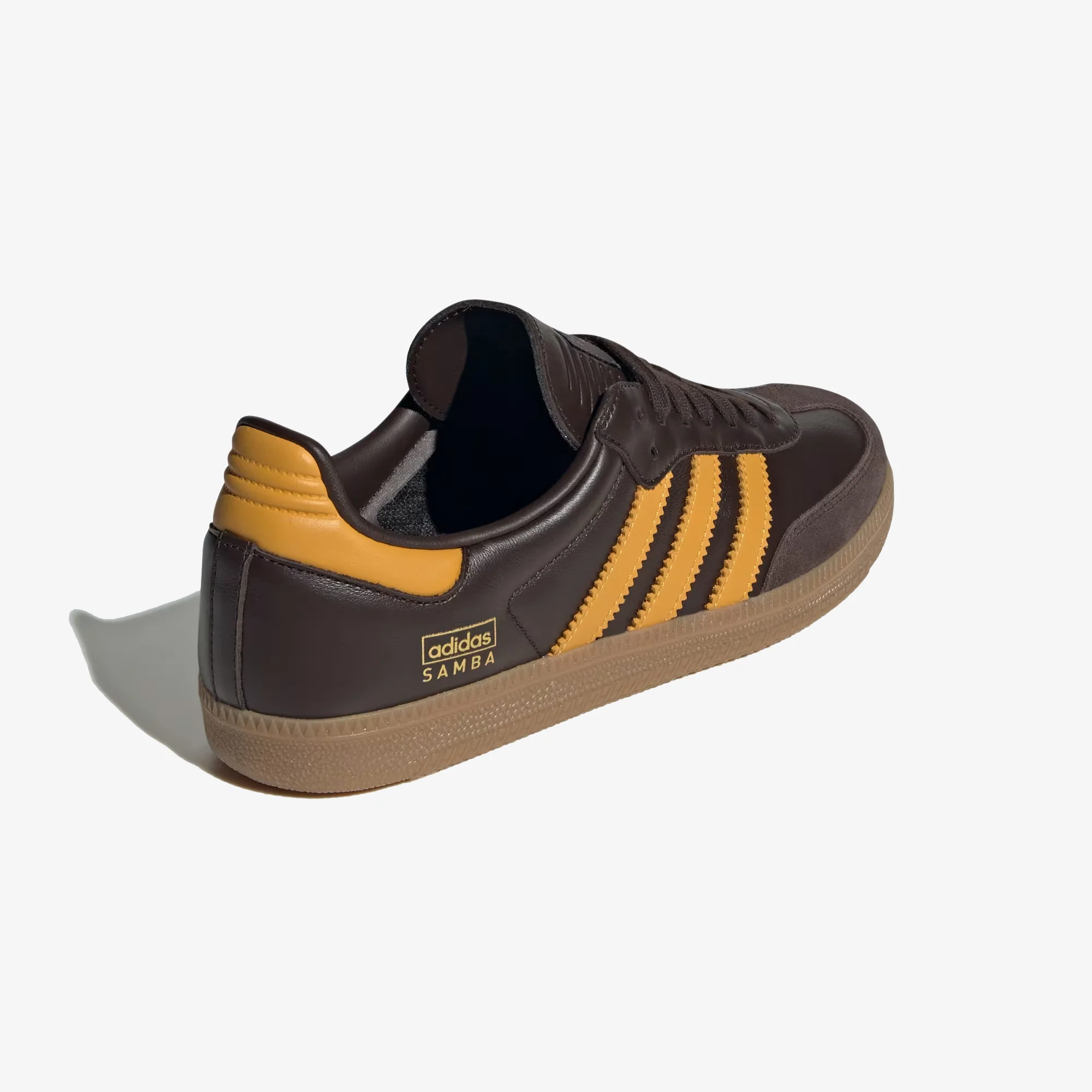 Adidas Originals | SAMBA OG { DARK BROWN/PRELOVED YELLOW F23/GUM - Image 3