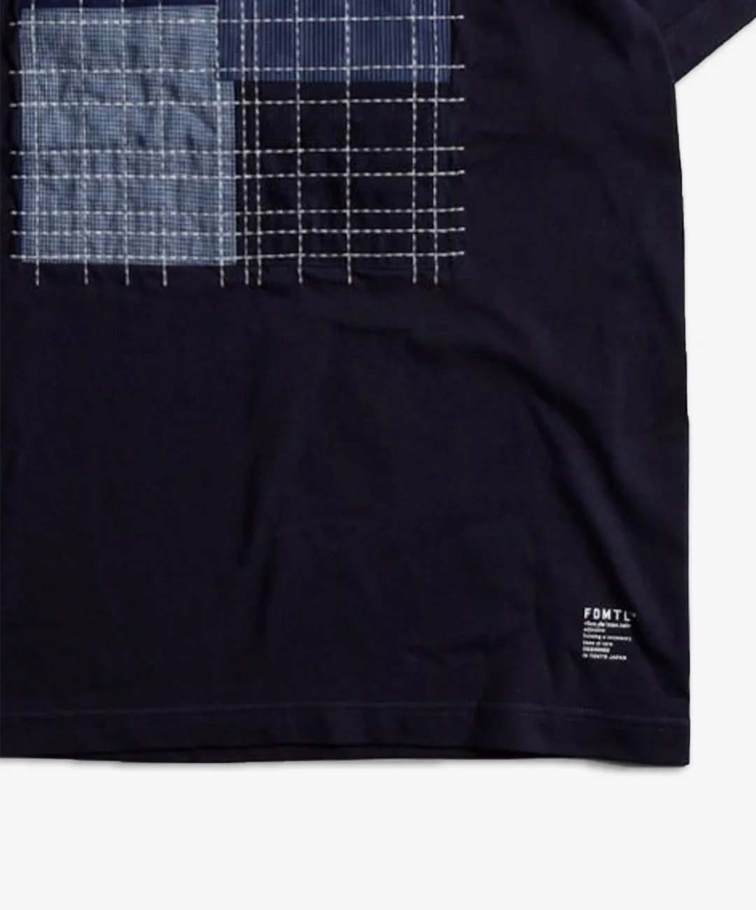 FDMTL | SASHIKO PATCH TEE { NAVY - Image 2