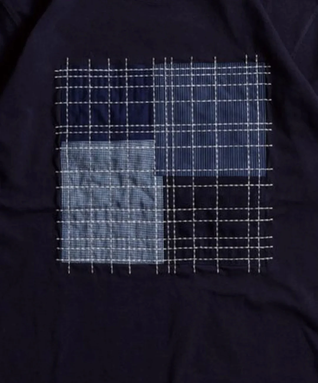 FDMTL | SASHIKO PATCH TEE { NAVY - Image 3