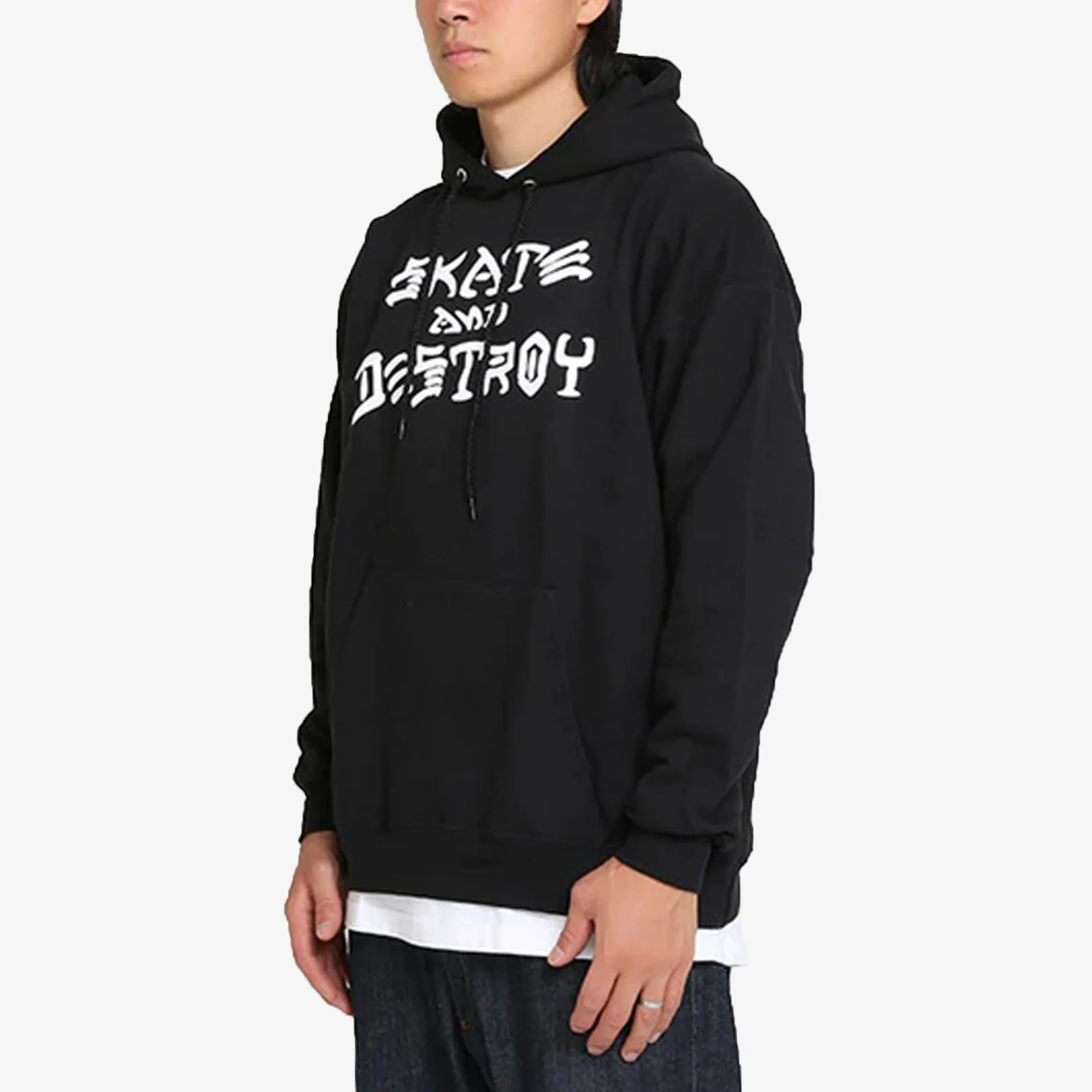 Thrasher | SKATE AND DESTROY HOODIE { BLACK - Image 2