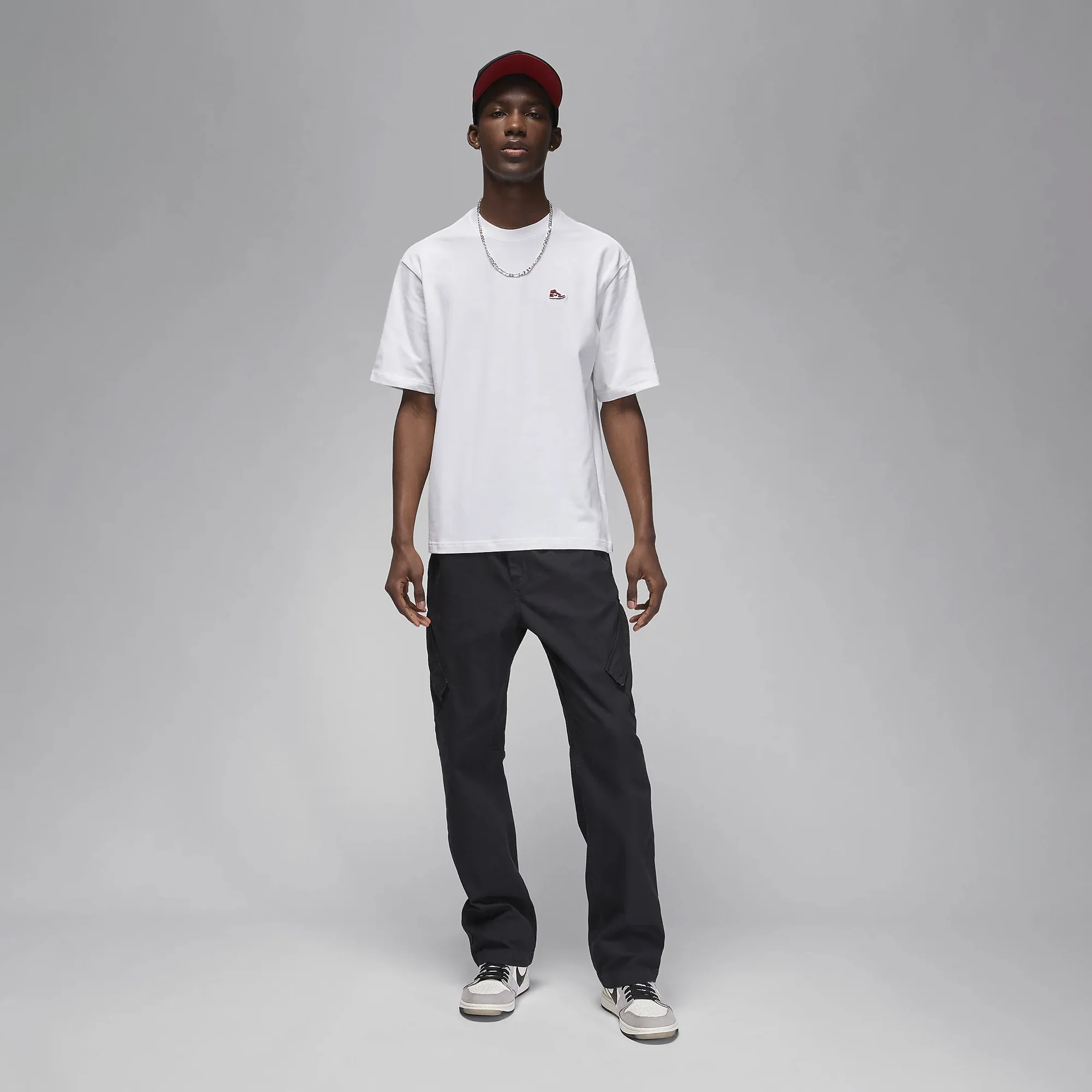 Jordan | SNEAKER PATCH SHORT SLEEVE CREW TEE { WHITE - Image 3