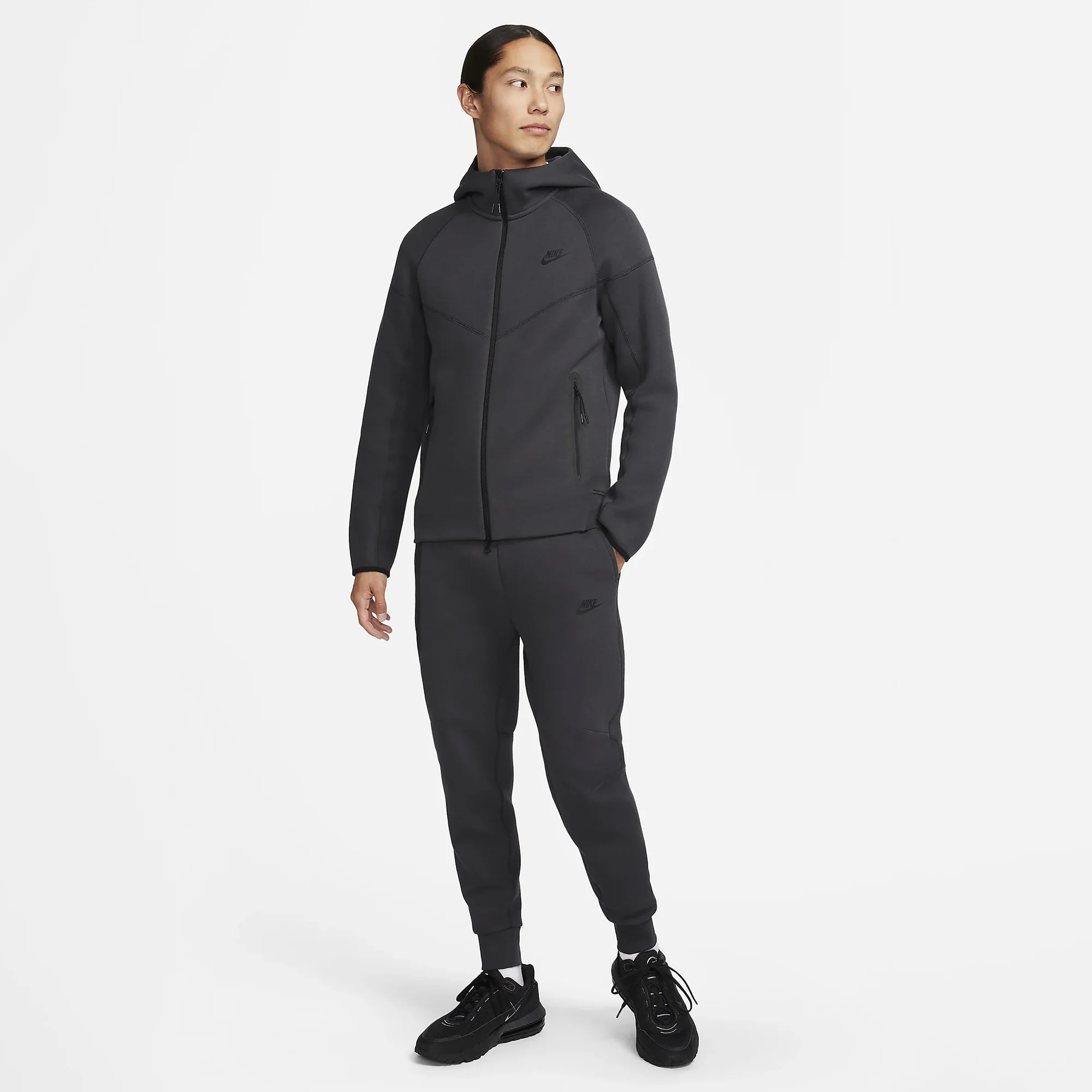 Nike | SPORTSWEAR TECH FLEECE SLIM FIR JOGGERS { BLACK/BLACK - Image 7