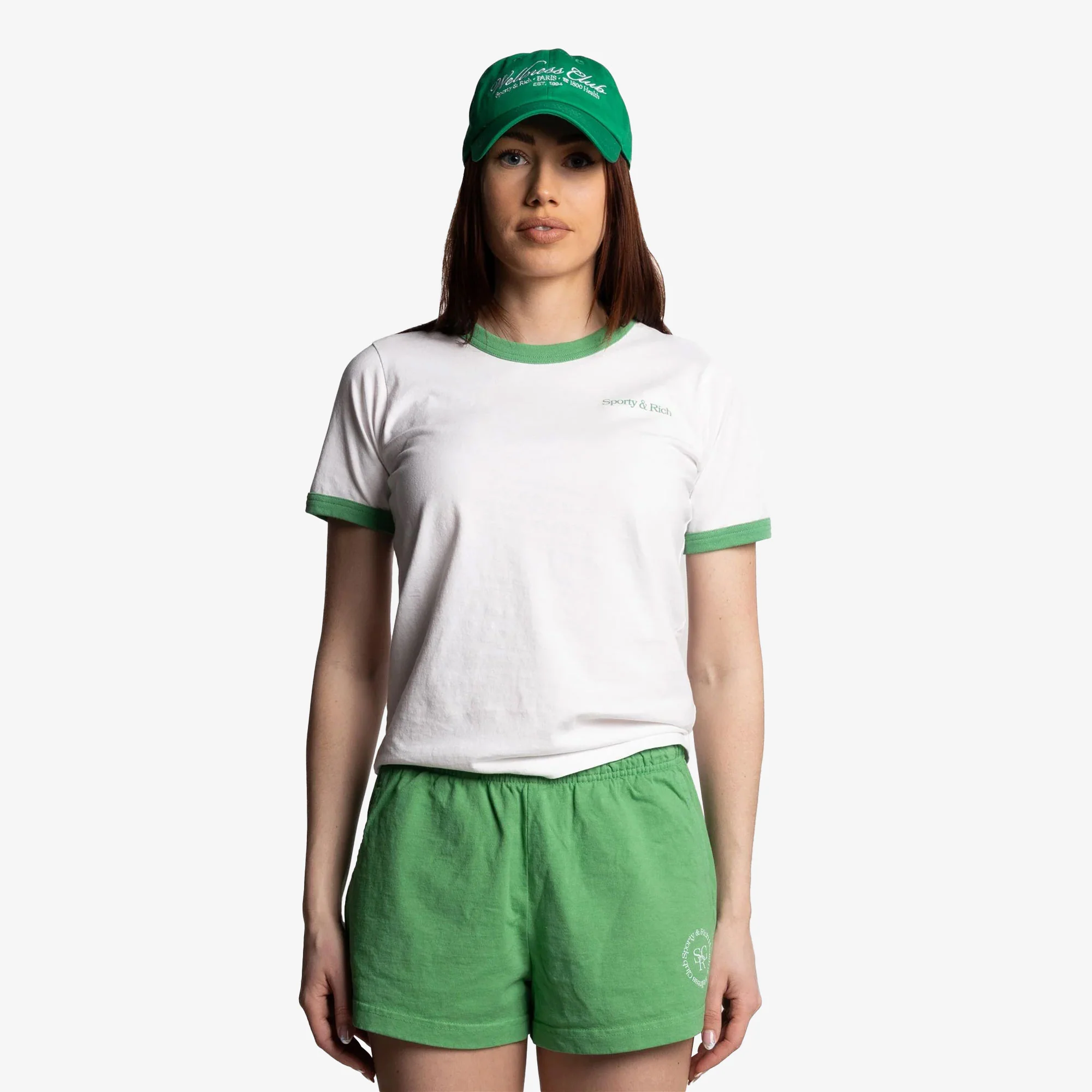 SPORTY & RICH | 1800 HEALTH EMBROIDERED HAT { VERDE/WHITE - Image 4