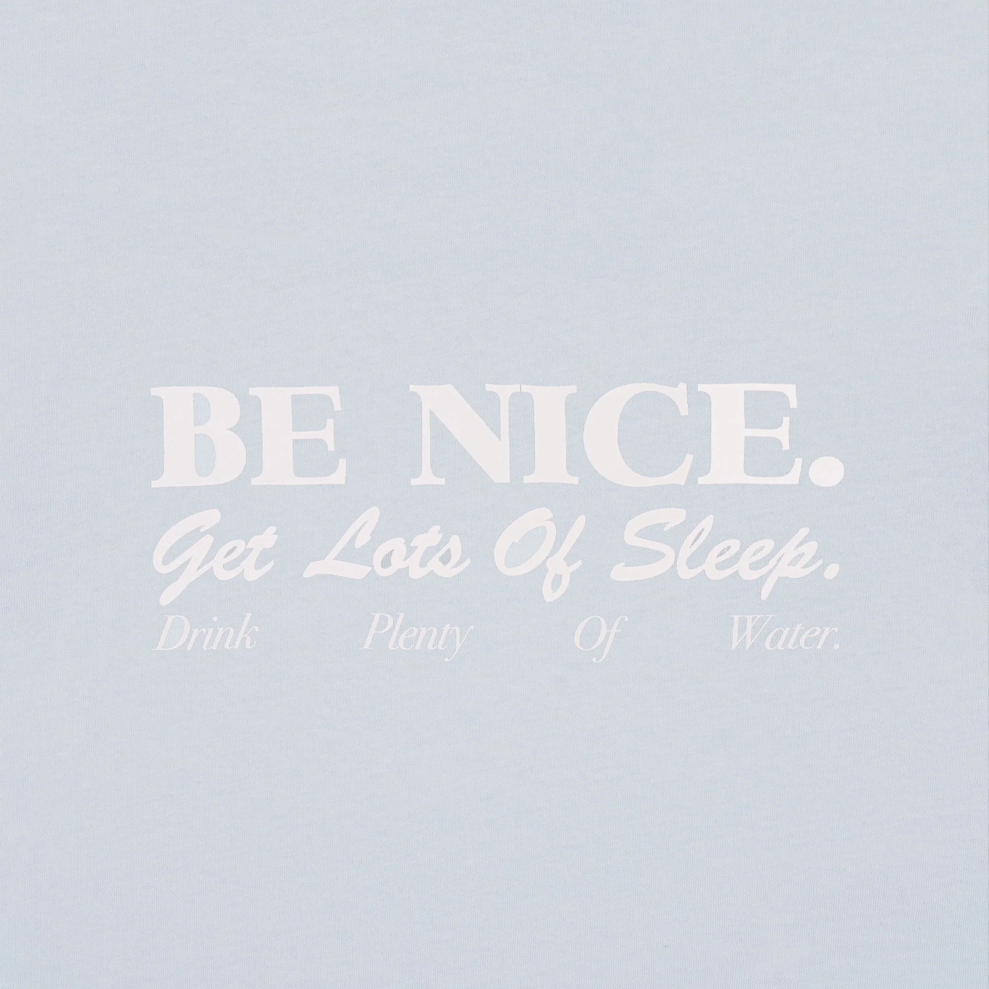 SPORTY & RICH | BE NICE CROPPED T-SHIRT { BABY BLUE/WHITE - Image 3