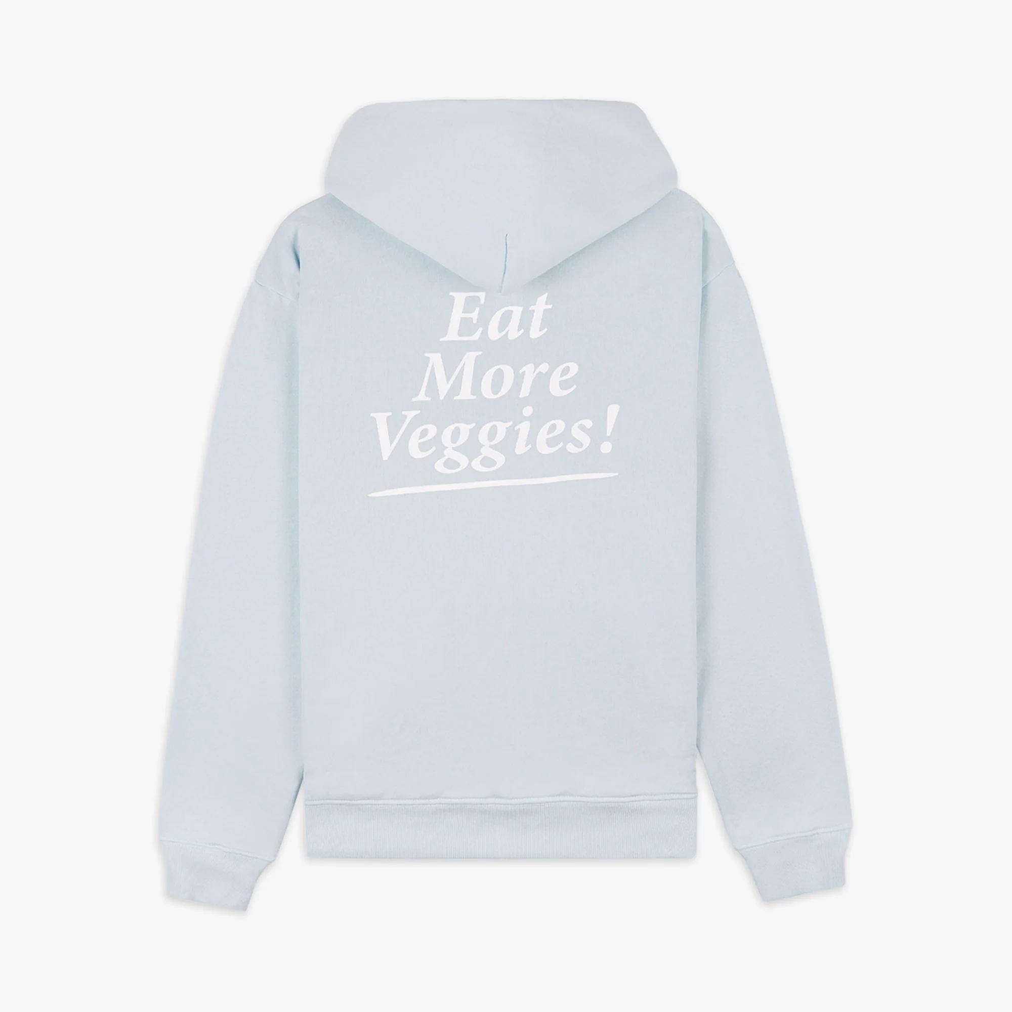 SPORTY & RICH | EAT MORE VEGGIES HOODIE { BABY BLUE/WHITE - Image 2