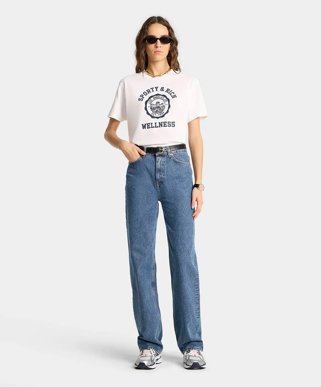 SPORTY & RICH | EMBLEM T-SHIRT { WHITE - Image 6