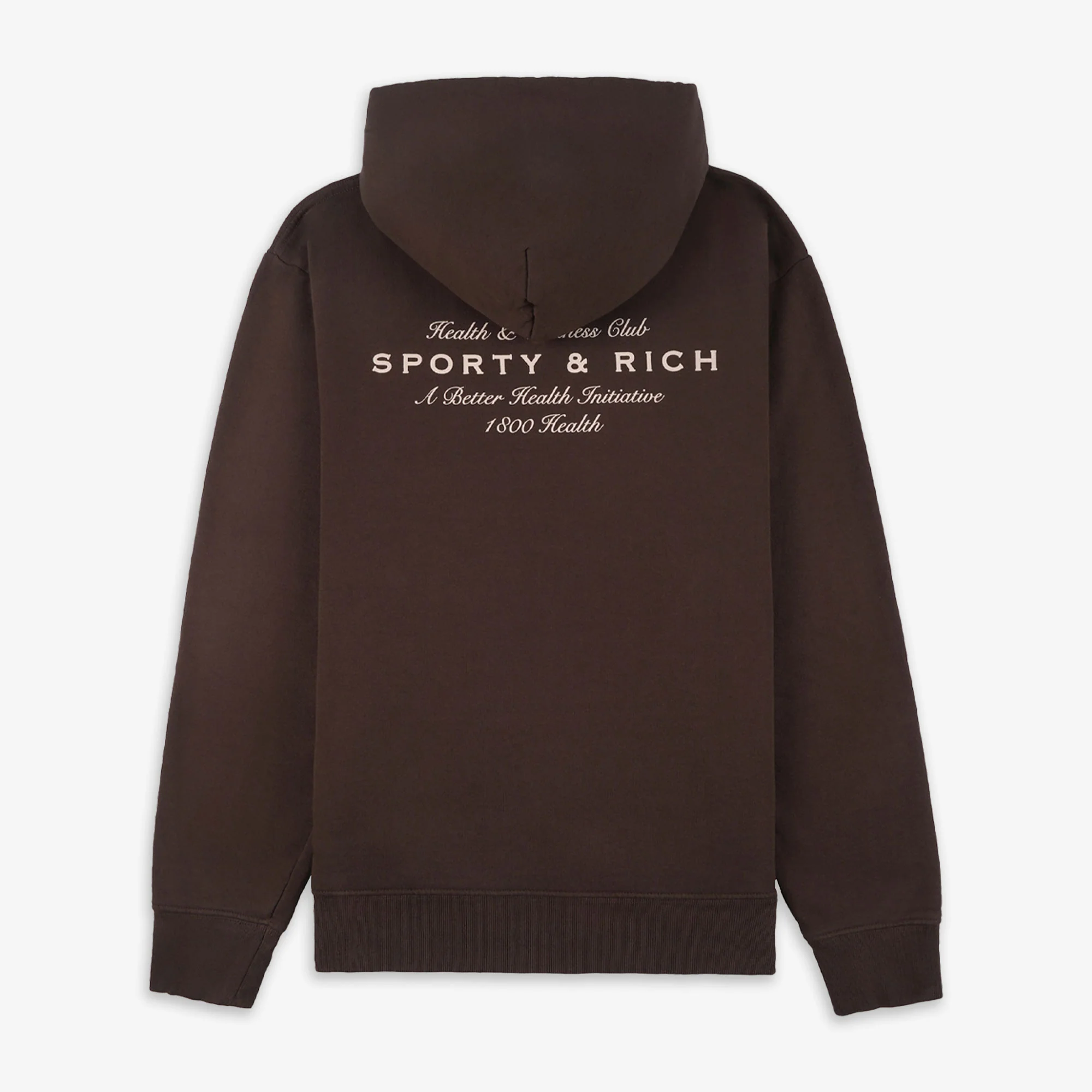 SPORTY & RICH | HEALTH INITIATIVE HOODIE { CHOCOLATE/CREAM - Image 2