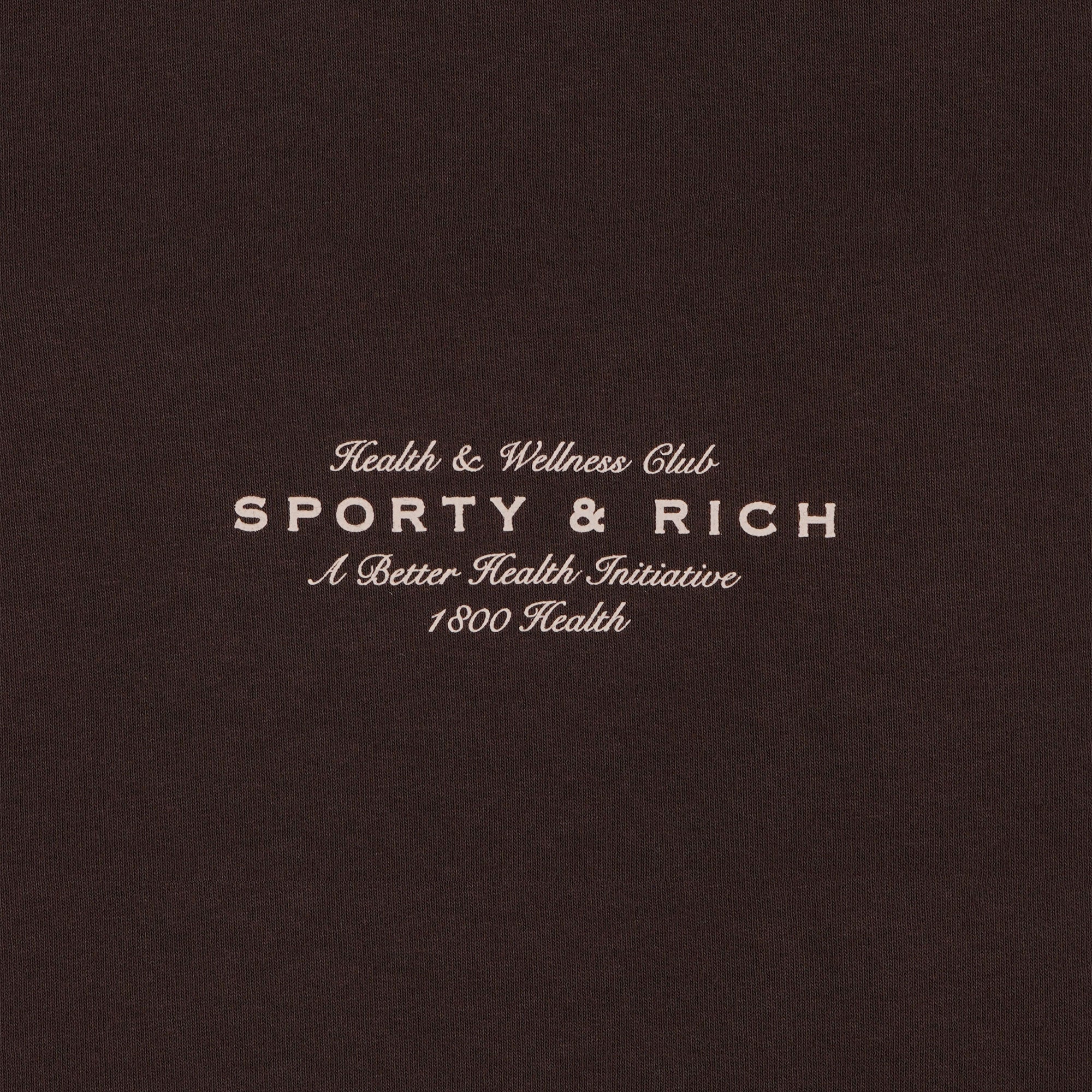 SPORTY & RICH | HEALTH INITIATIVE HOODIE { CHOCOLATE/CREAM - Image 3