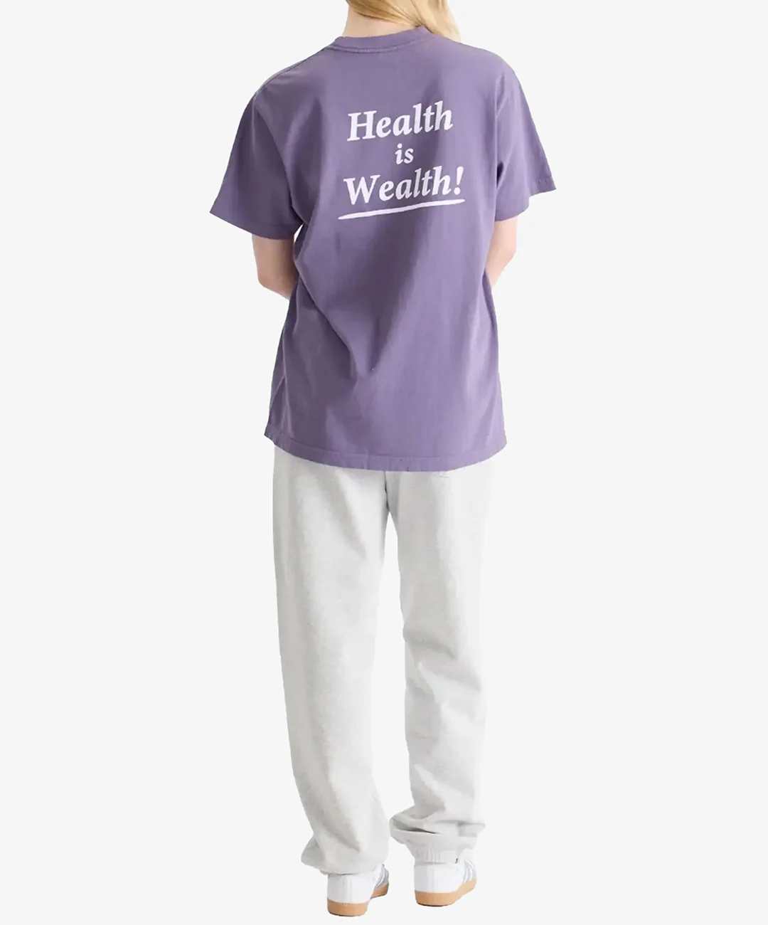 SPORTY & RICH | HEALTH IS WEALTH T-SHIRT { PURPLE - Image 4
