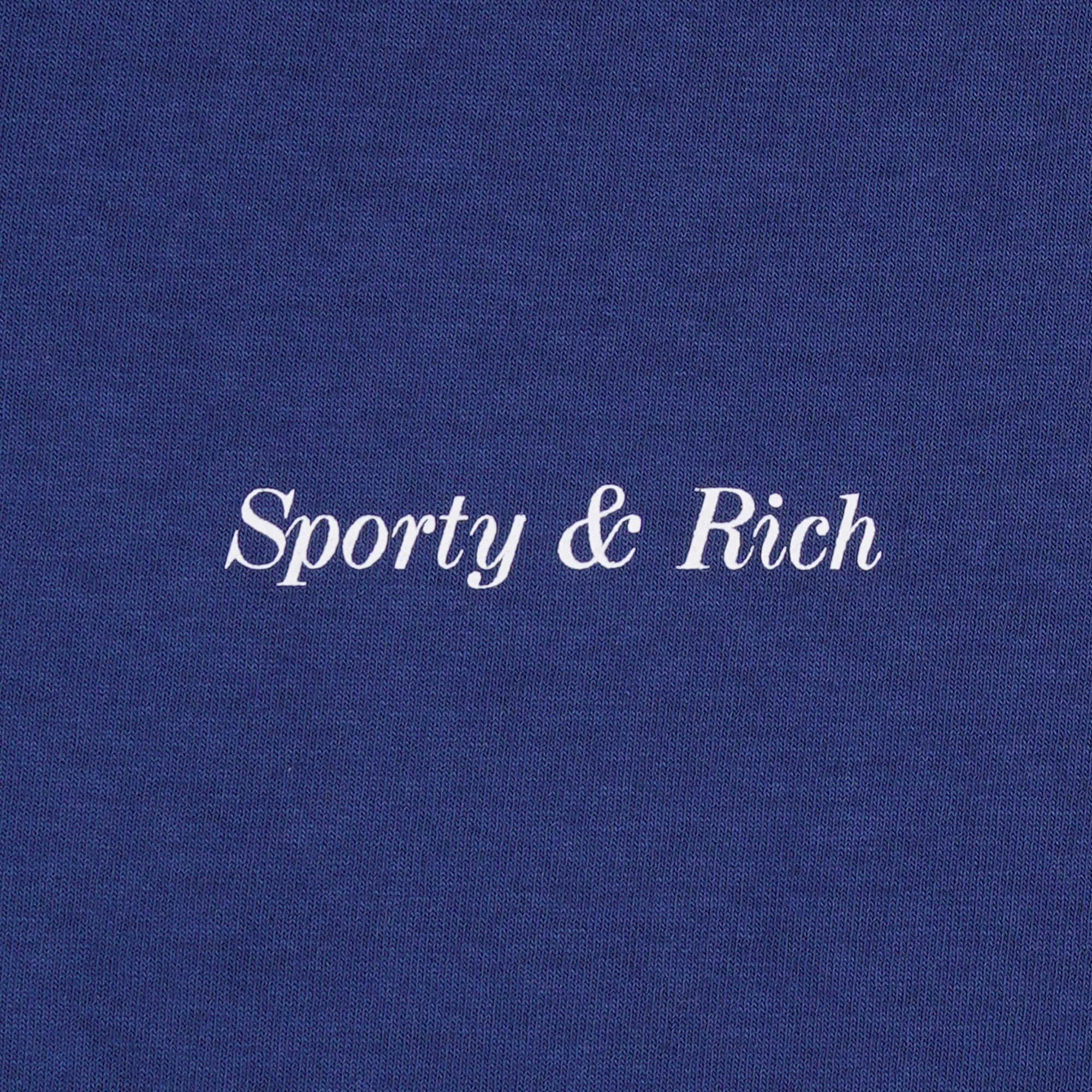 SPORTY & RICH | HOTEL DU CAP T-SHIRT { INDIGO/WHITE - Image 3