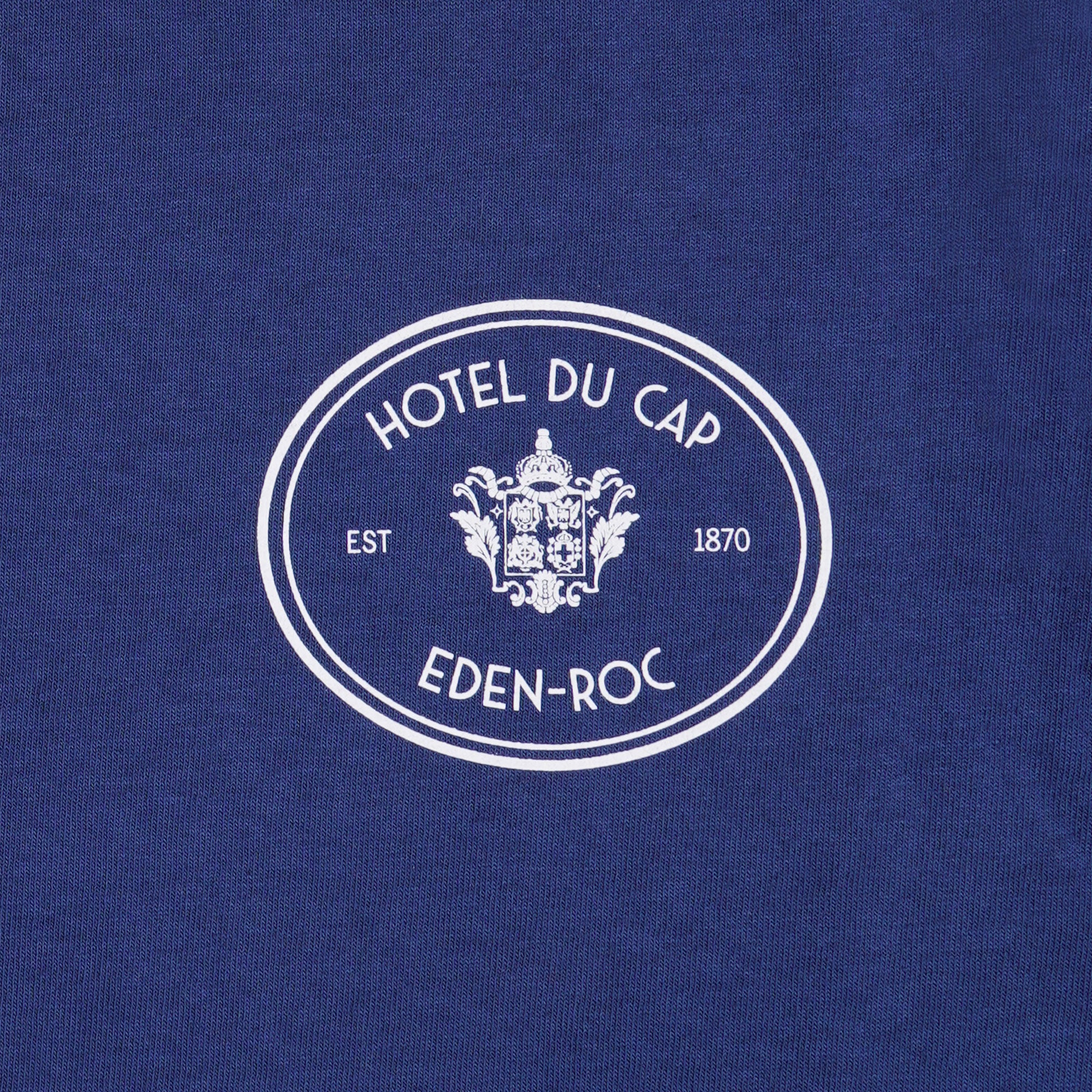 SPORTY & RICH | HOTEL DU CAP T-SHIRT { INDIGO/WHITE - Image 4