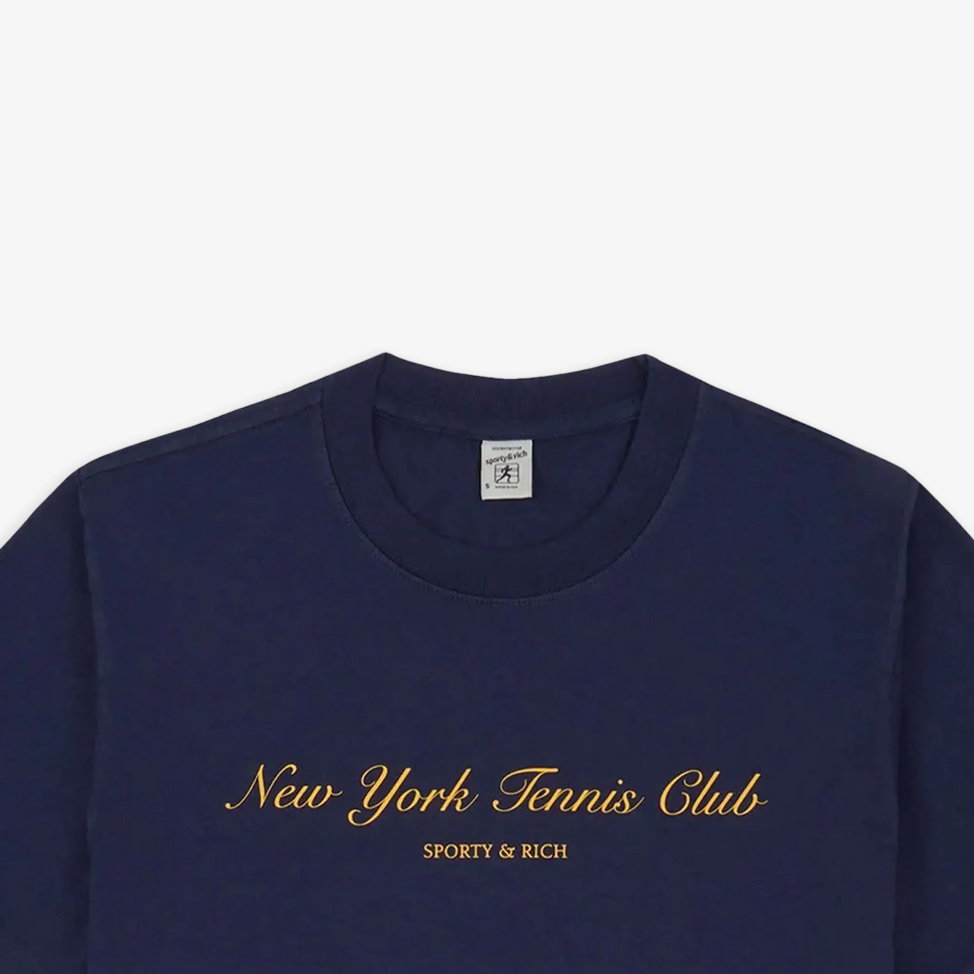 SPORTY & RICH | NY TENNIS CLUB T-SHIRT { NAVY/GOLD - Image 4