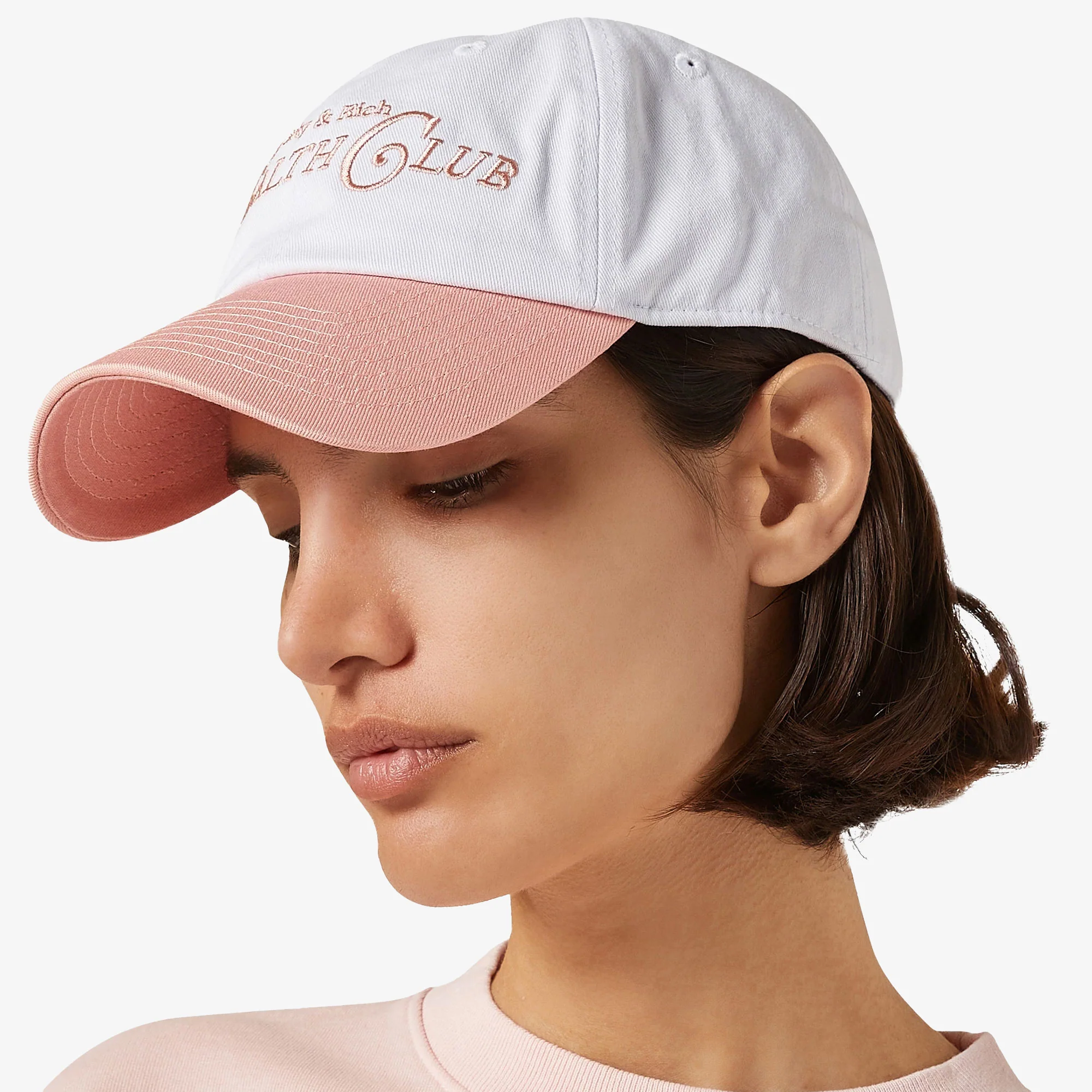 SPORTY & RICH | RIZZOLI EMBROIDERED HAT { WHITE/BALLET - Image 3