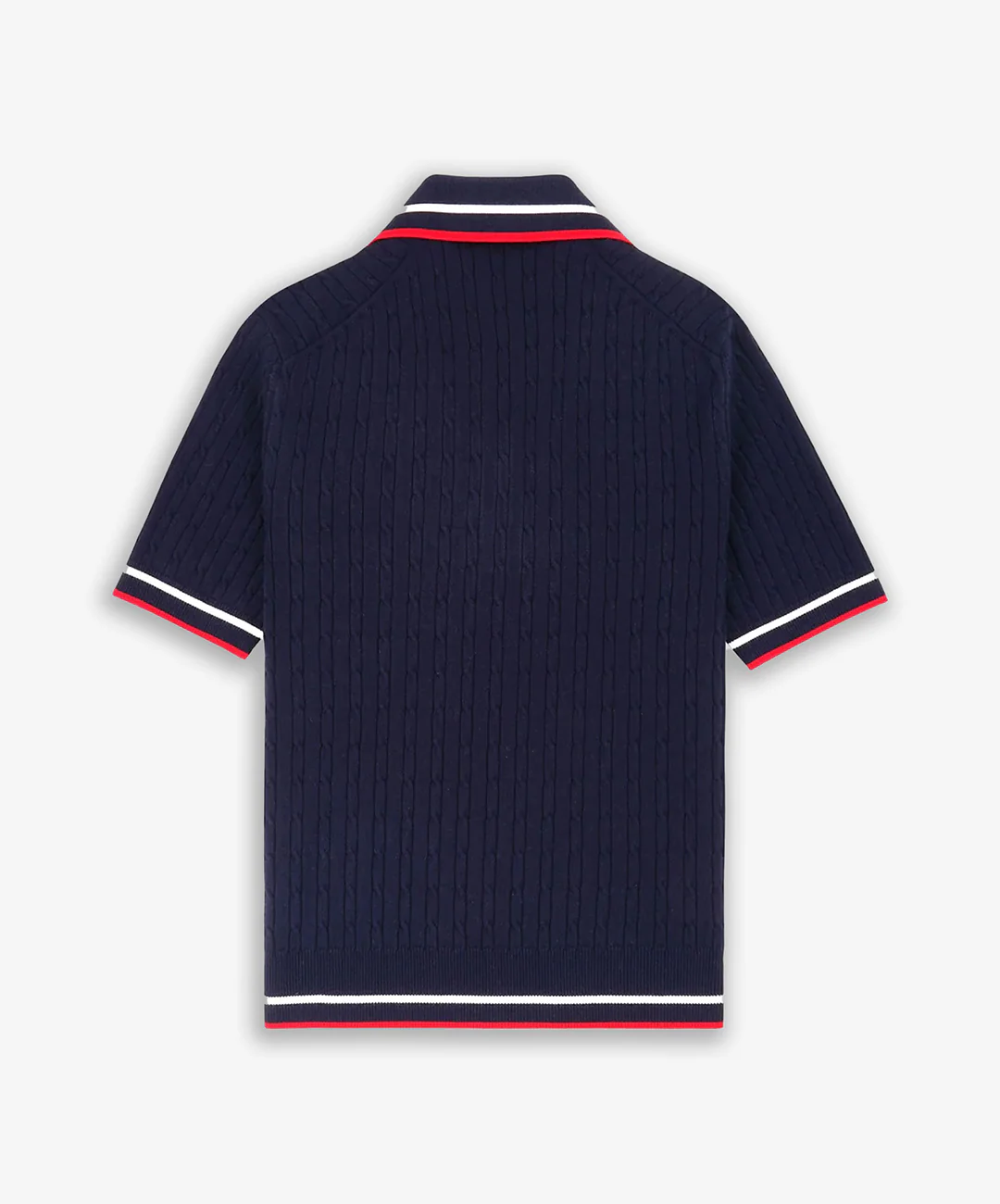 SPORTY & RICH | SERIF MINI CABLE POLO T-SHIRT { NAVY - Image 5