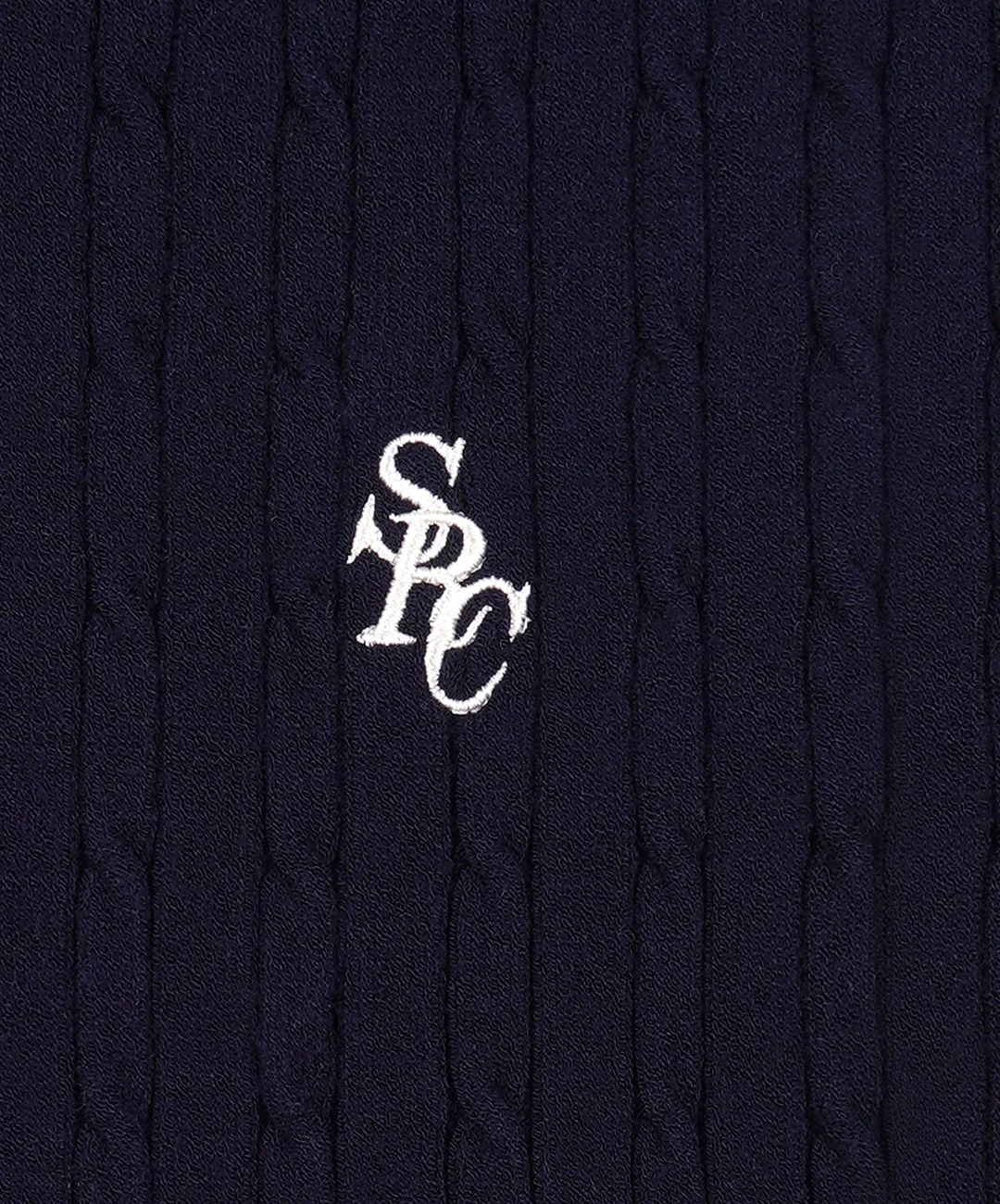 SPORTY & RICH | SRC CABLEKINT POLO { NAVY/CREAM - Image 5