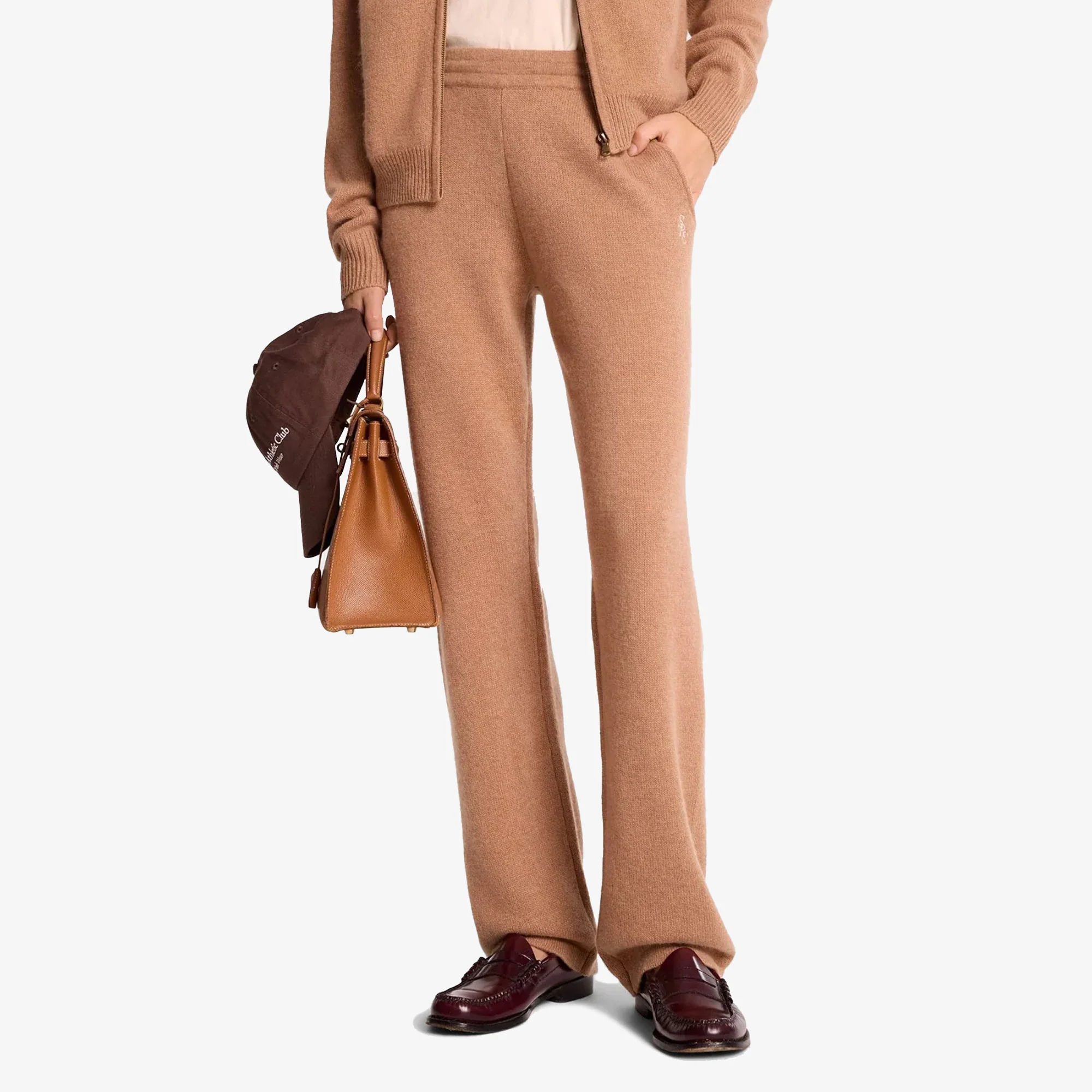 SPORTY & RICH | SRC WOOL CASHMERE TROUSERS { CAMEL - Image 3