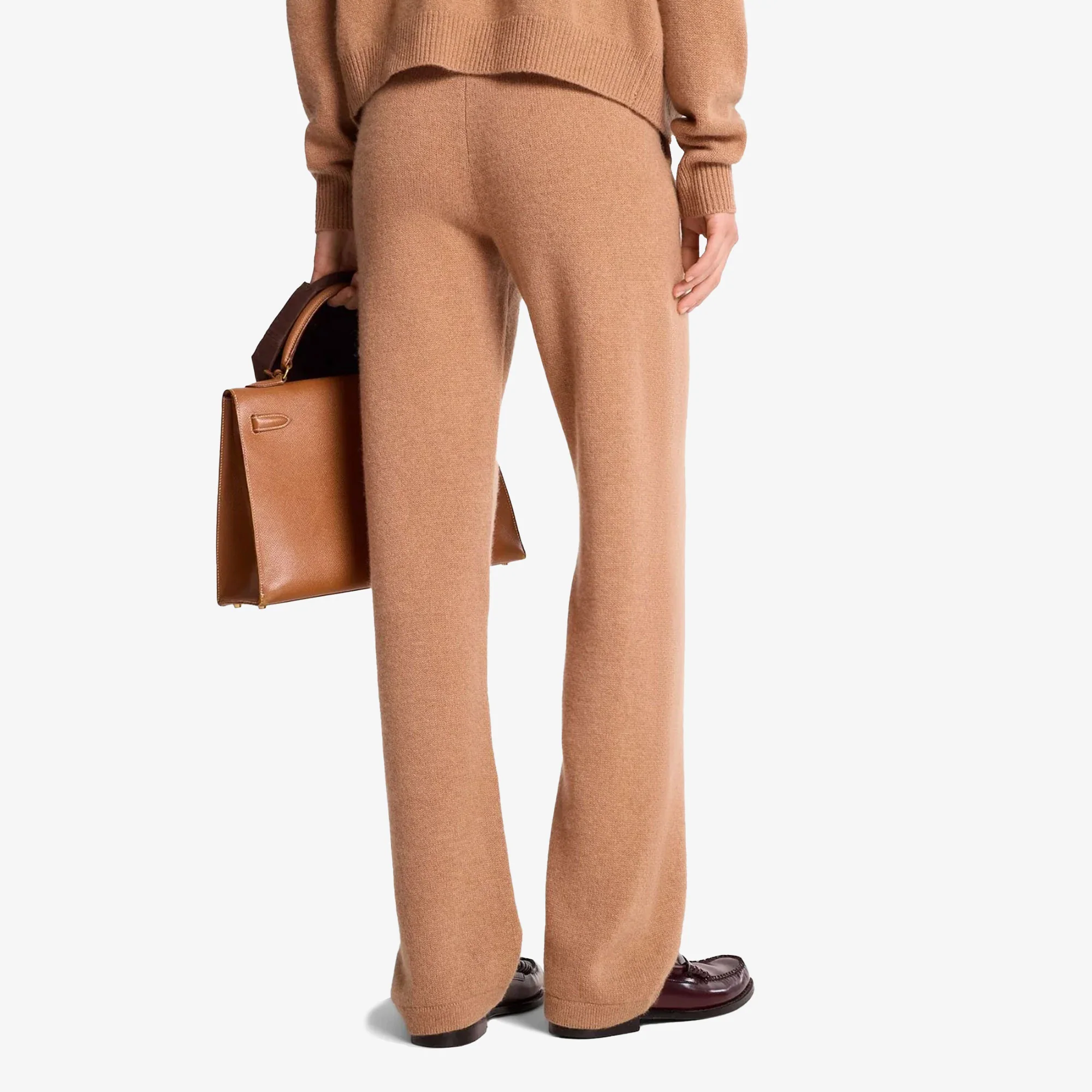 SPORTY & RICH | SRC WOOL CASHMERE TROUSERS { CAMEL - Image 4