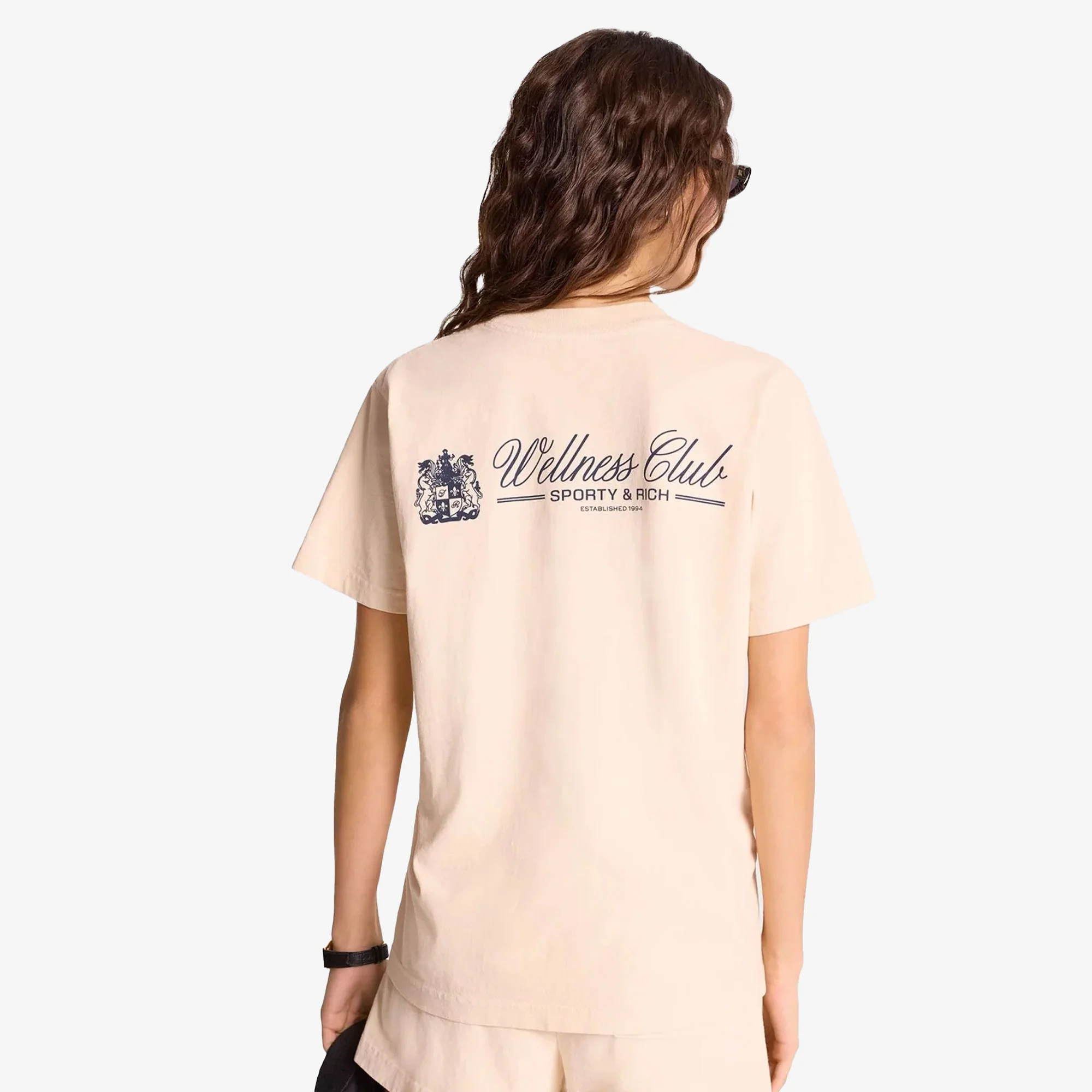 SPORTY & RICH | UNICORN CREST T-SHIRT { CREAM - Image 2