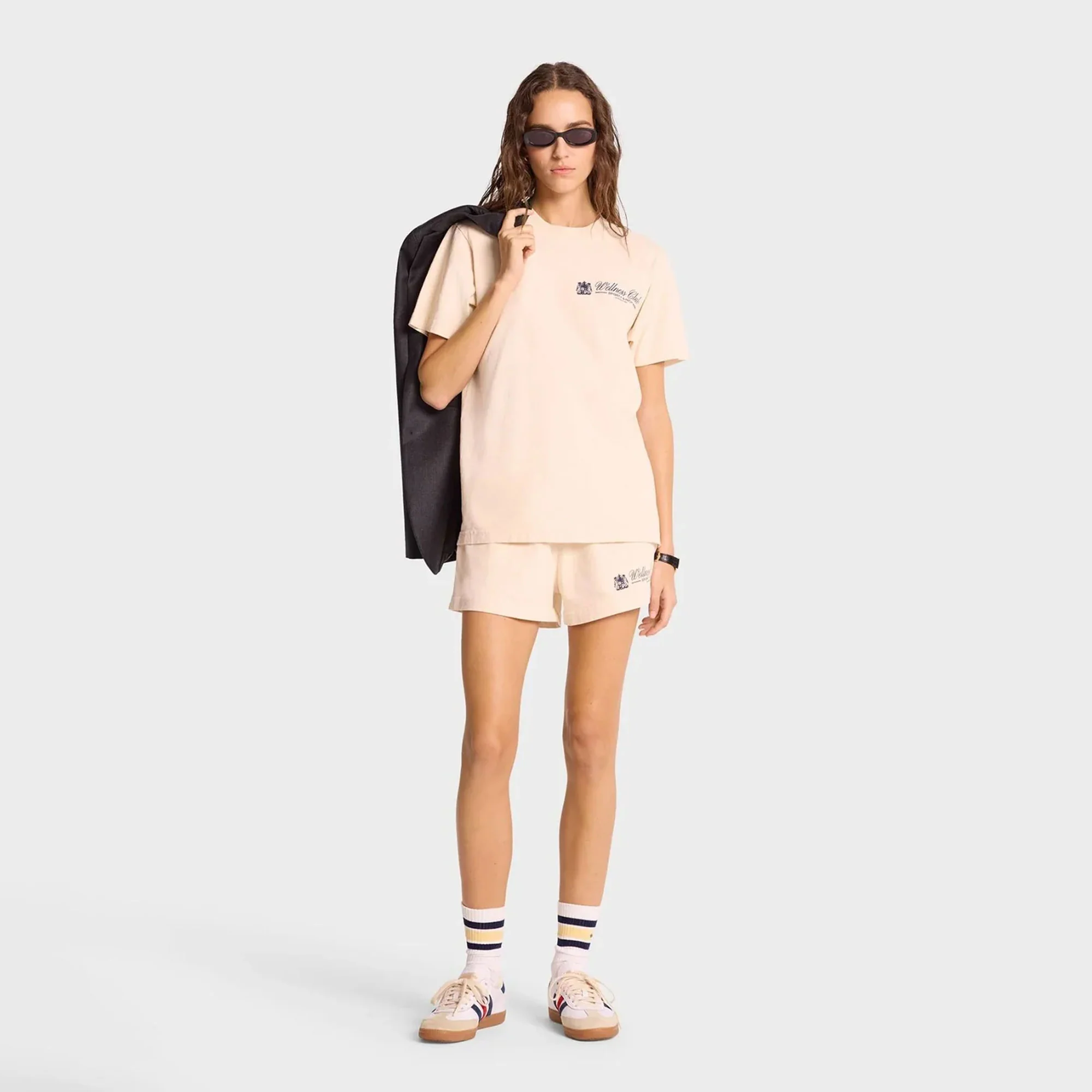 SPORTY & RICH | UNICORN CREST T-SHIRT { CREAM - Image 3