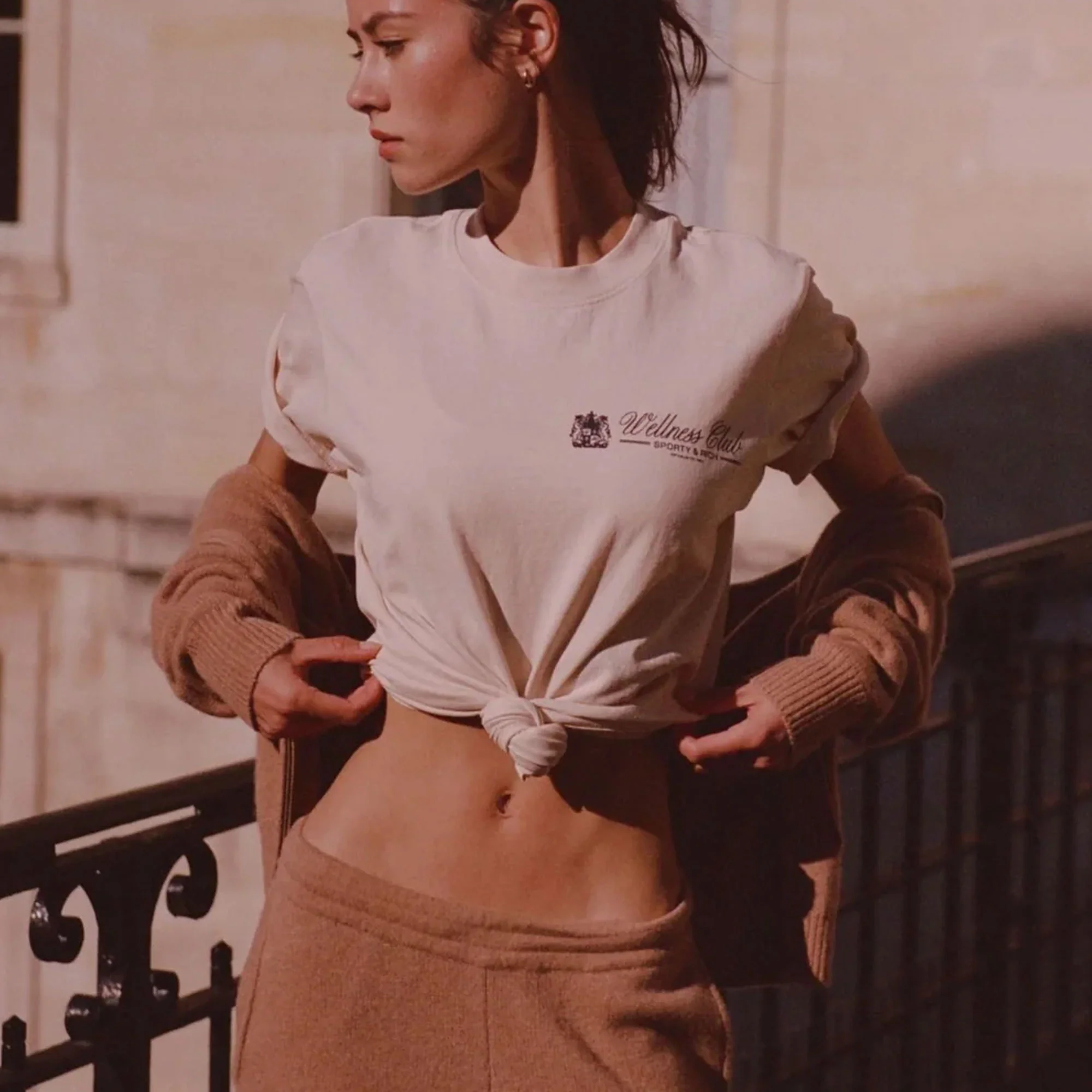 SPORTY & RICH | UNICORN CREST T-SHIRT { CREAM - Image 6