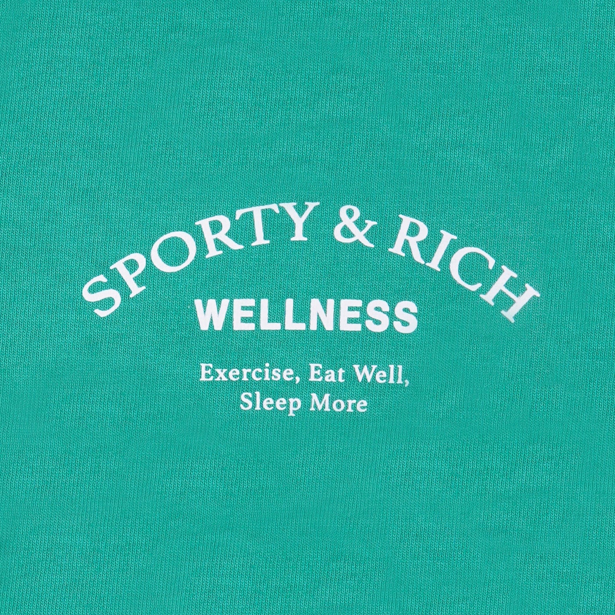 SPORTY & RICH | WELLNESS STUDIO CROPPED HOODIE { SPRING GREEN/WHITE - Image 4