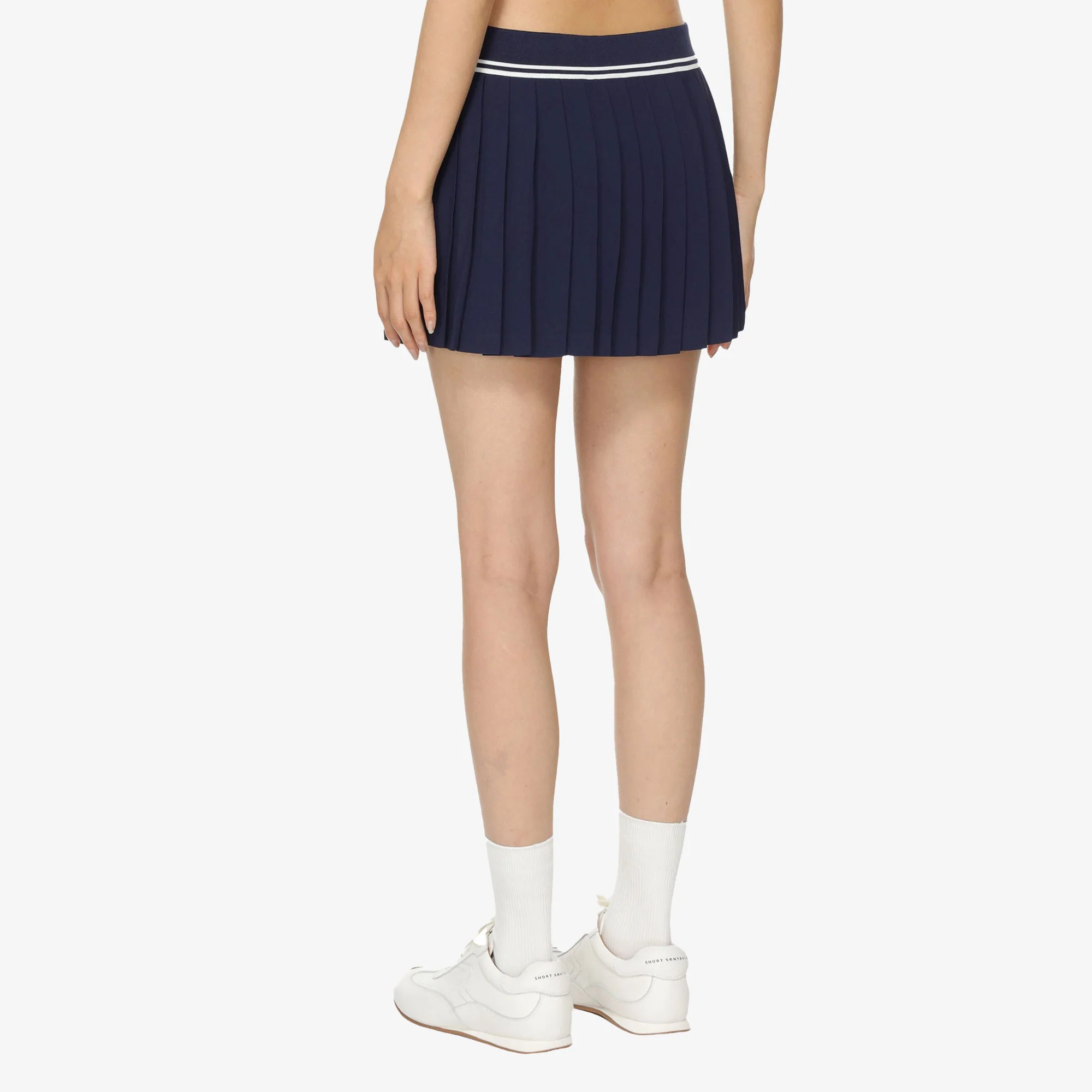 SPORTY & RICH | ABIGAIL PLEATED SKIRT { NAVY/OFF WHITE - Image 4