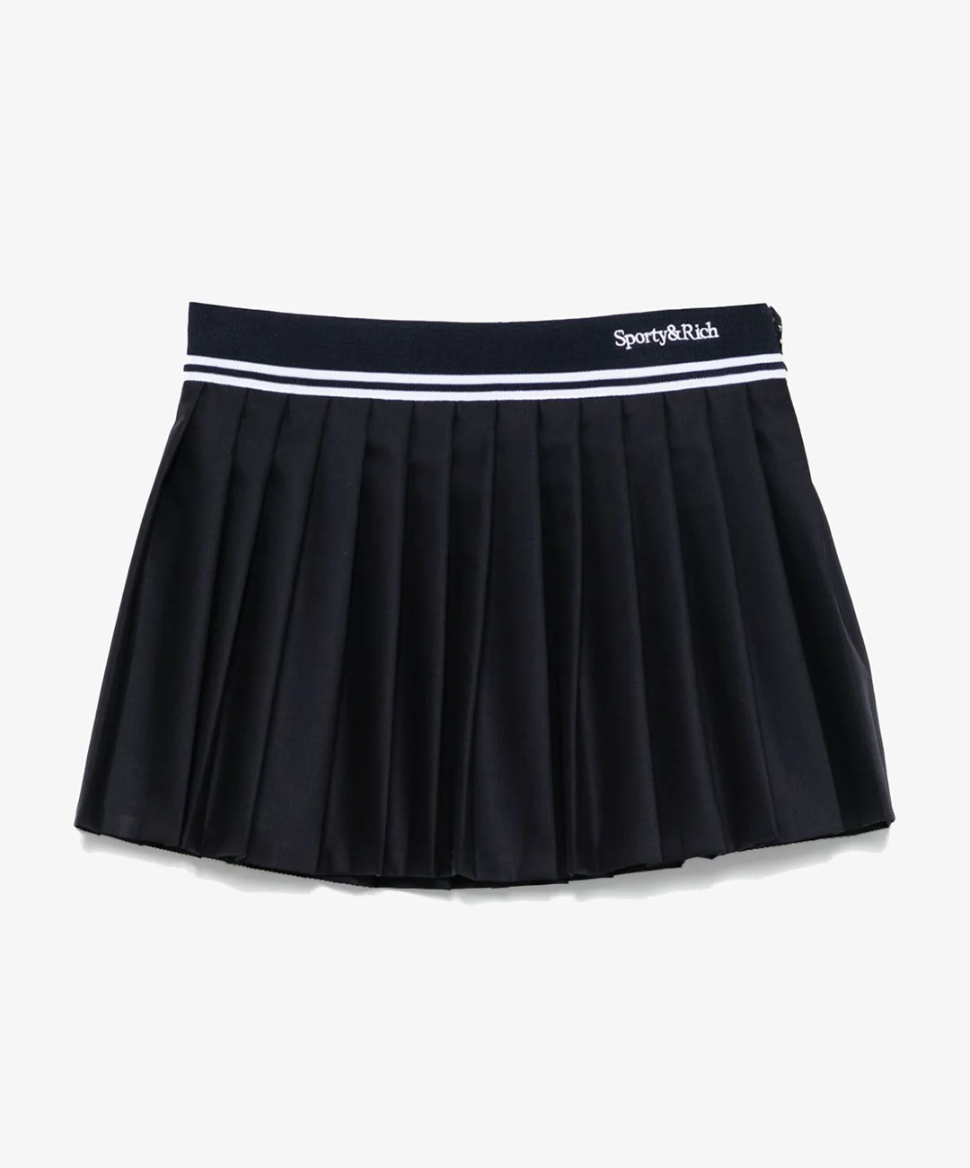 SPORTY & RICH | ABIGAIL WOOL PLEATED SKIRT { NAVY - Image 4