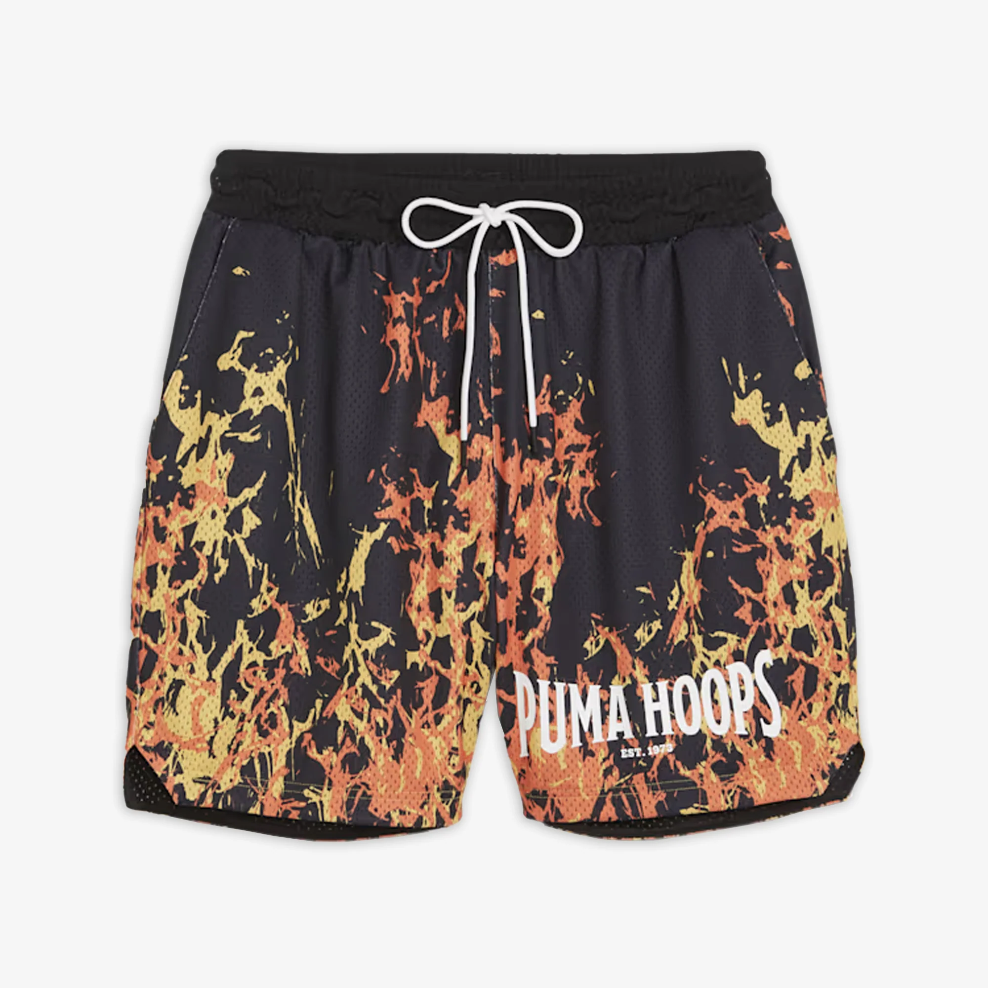 Puma | STRAIGHT FLAMES BASKETBALL SHORTS { BLACK - Image 4