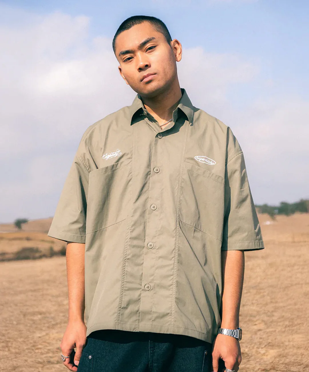 SUPERKICKS | BOWLING SHIRT { OLIVE - Image 3