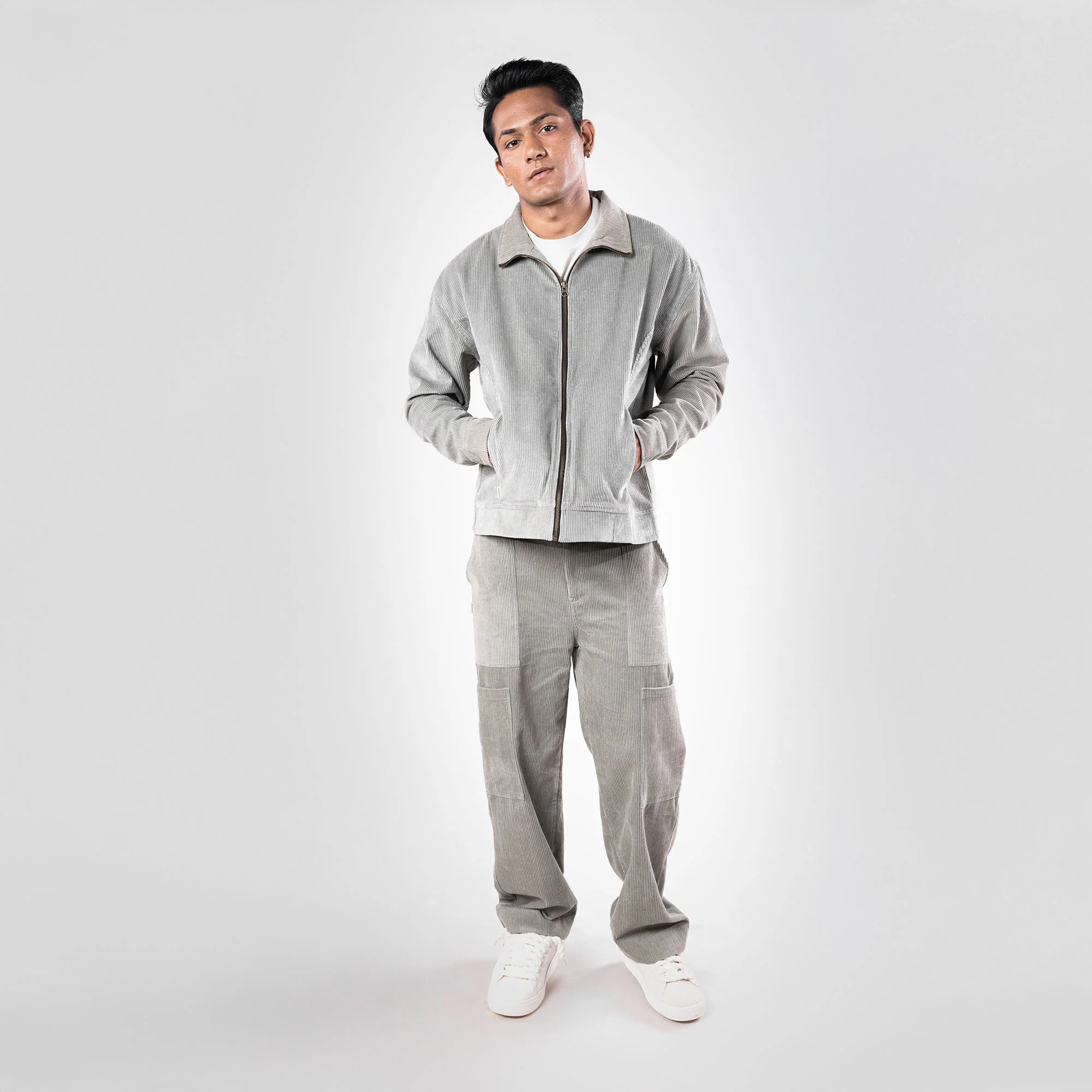 SUPERKICKS | CORDUROY JACKET { SLATE GREY - Image 4