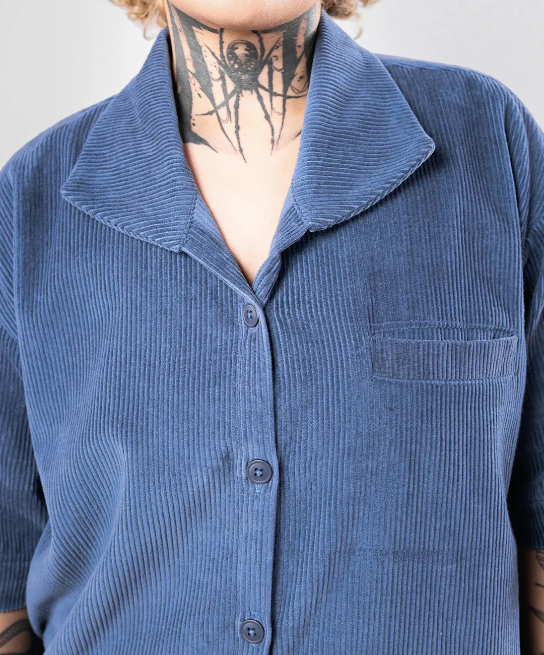 SUPERKICKS | CORDUROY SHIRT { ESTATE BLUE - Image 3